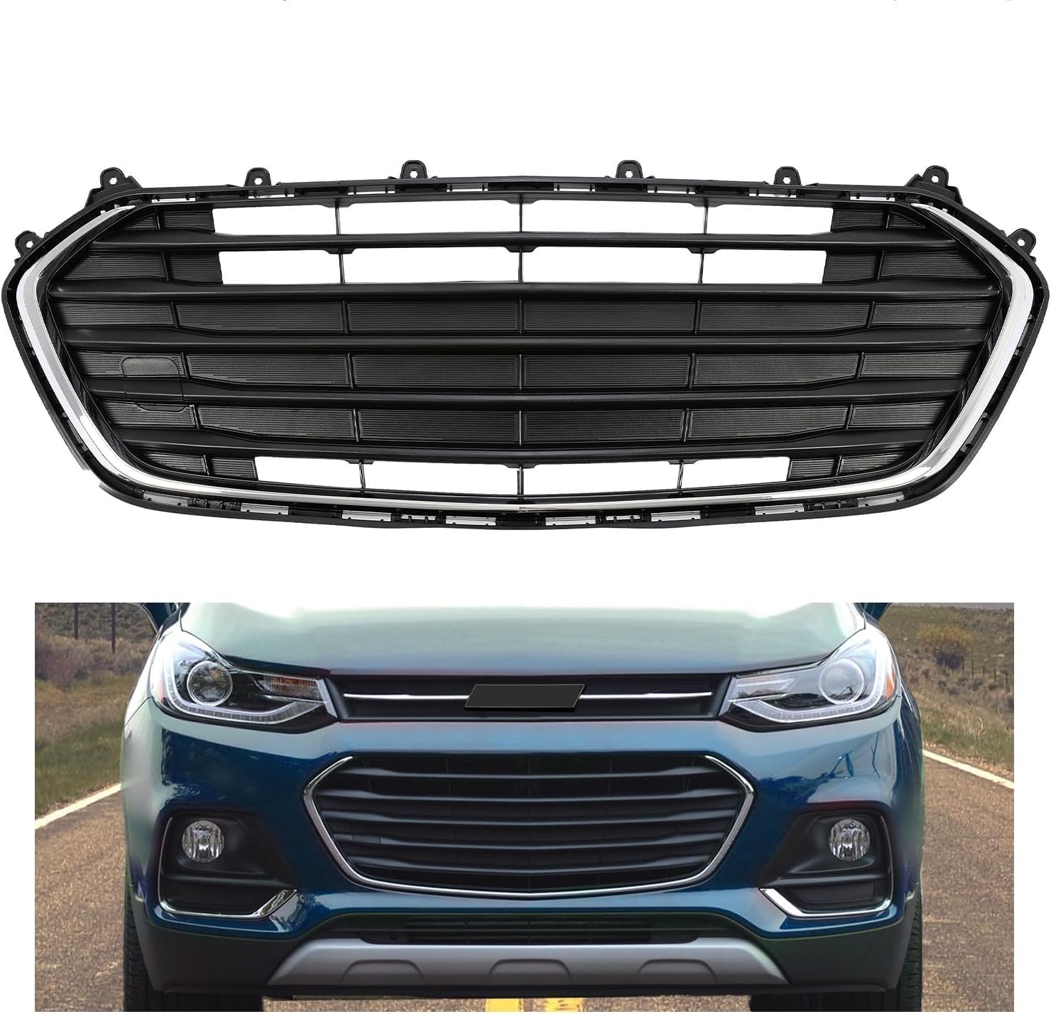 KUAFU Front Bumper Lower Bottom Grille Grill Compatible with 2017-2021 Chevy Chevrolet Trax Replacement for 42537706 42519611 GM