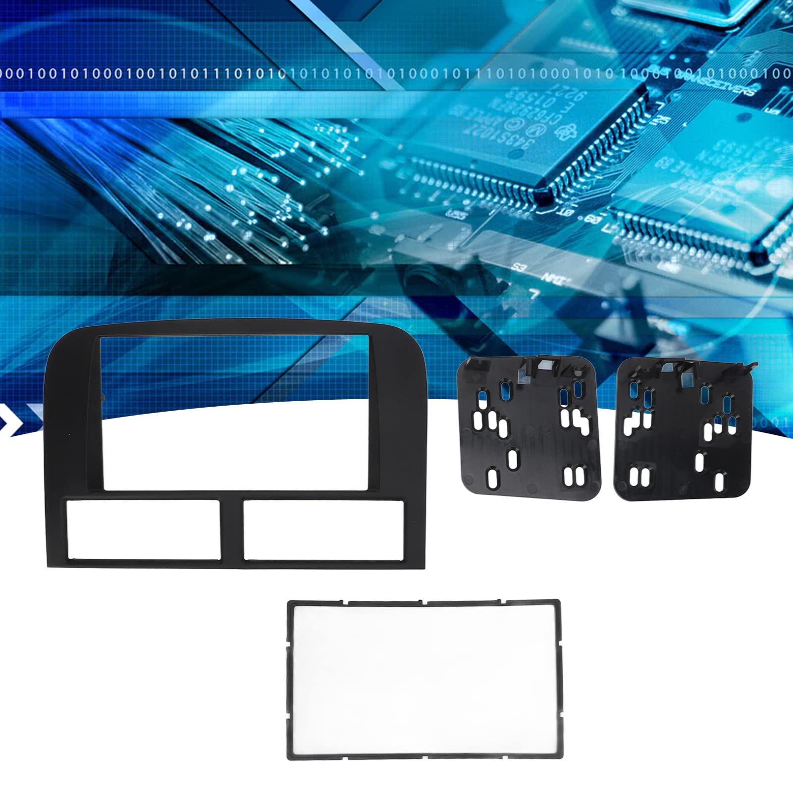 For Jeep Grand Cherokee Double Din Dash Kit, Dash Mounting Fascia Kit Dashboard Installation Trim Kit 2 Din Stereo Radio Bezel F