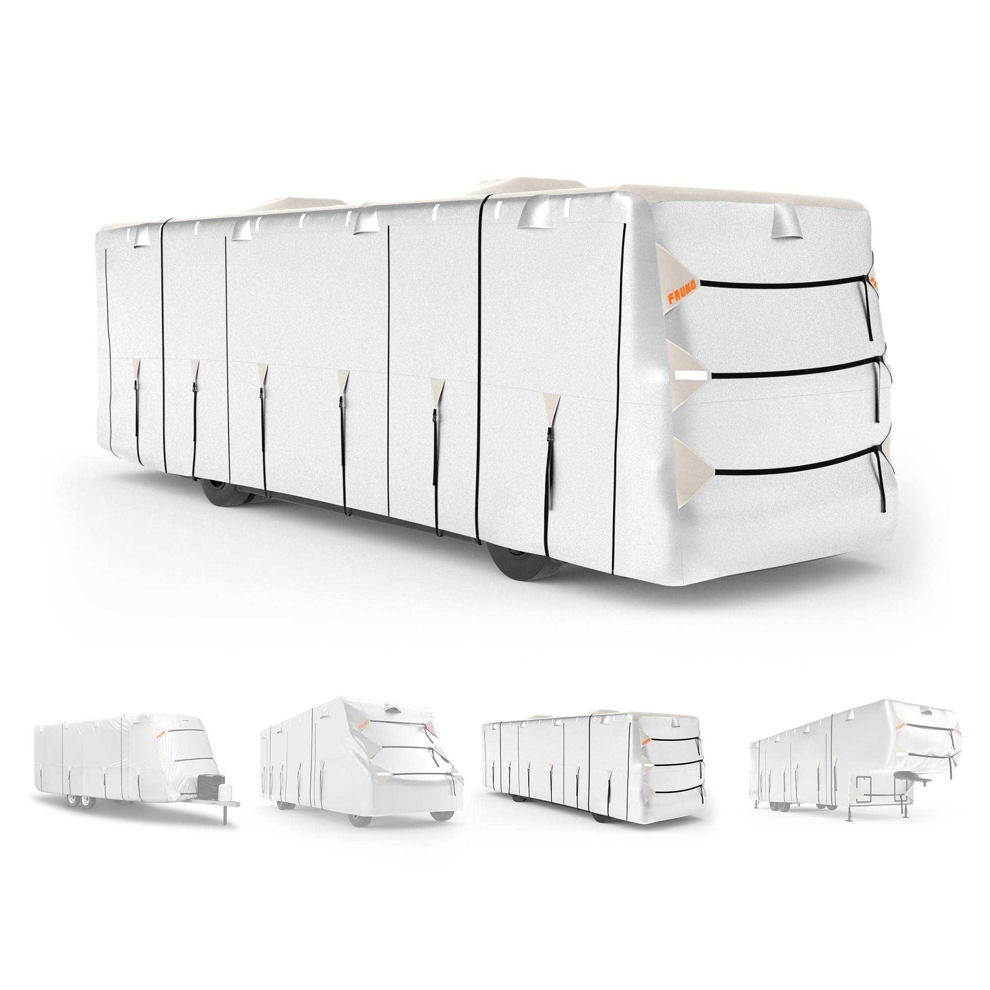 Fruno Oxford Fabric Class A Rv Cover Fits 30'-33' Waterproof Rip-Resistant Anti-Uv Motorhome Camper Cover For Winter Snow With J