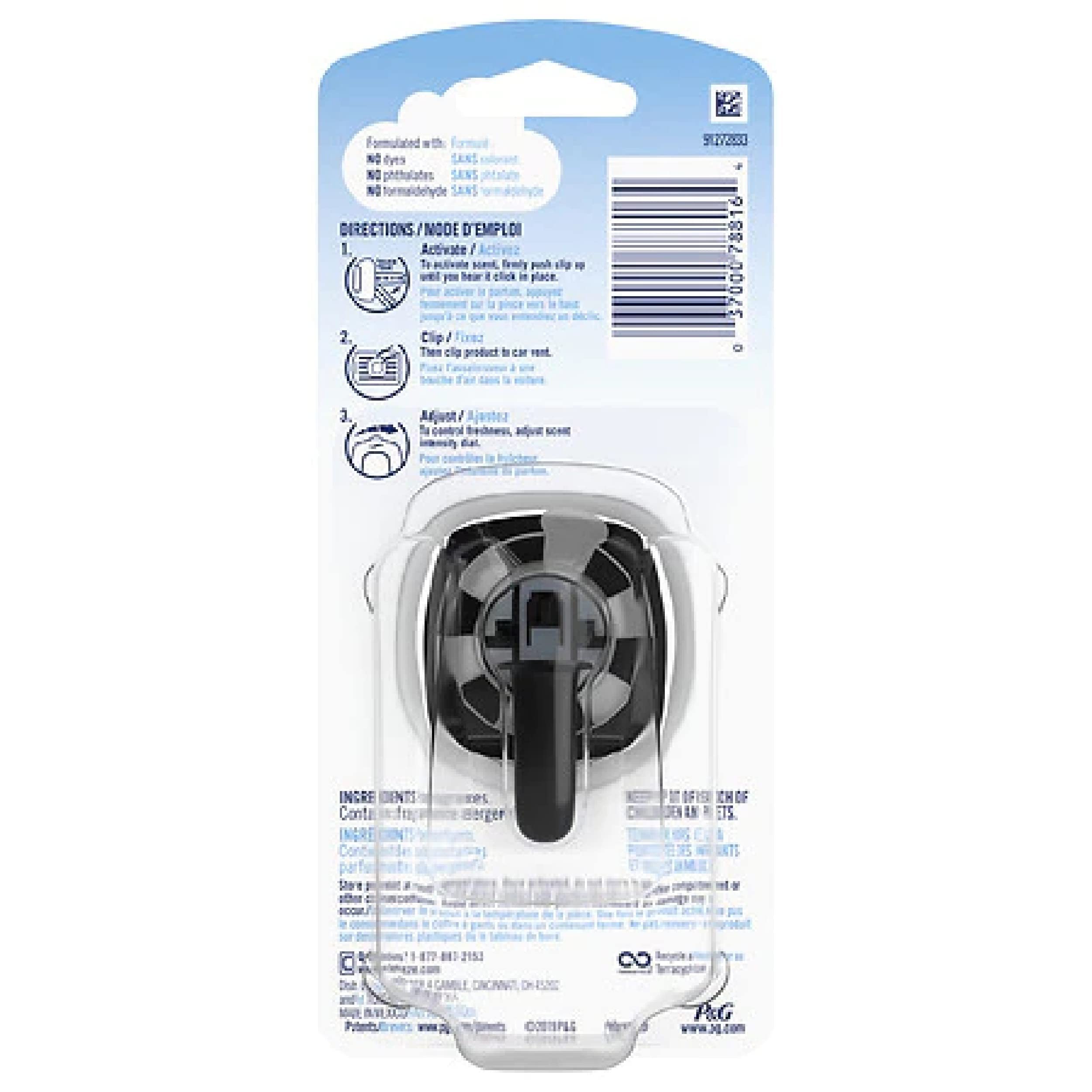 Febreze Car Odor-Eliminating Air Freshener Vent Clip, Original Old Spice, 0.07 Fl Oz, Red, Model 10037000788161