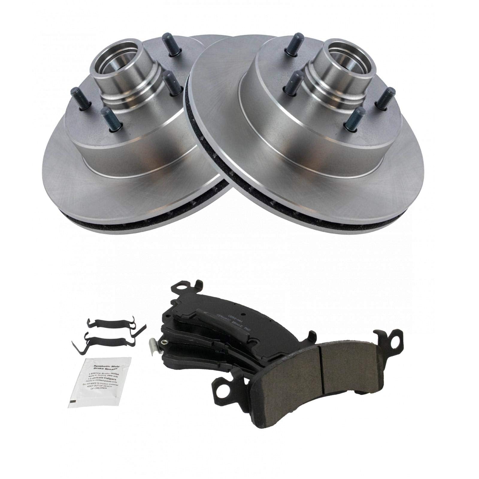 Trq Front Brake Pad & Rotor Kit Brake Pads Brake Rotor Ceramic Compatible With 1990-2002 Chevrolet Astro Gmc Safari