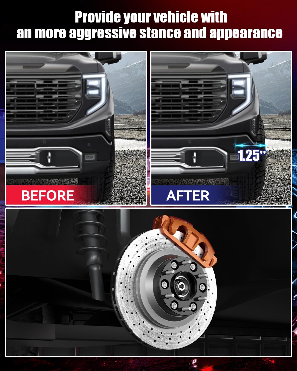 6 Lug 6x5.5 Hubcentric Wheel Spacers for 1999-2025 Chevy Silverado 1500, 1.25 inch 6x139.7mm Forged Wheel Spacers 14x1.5 Studs &