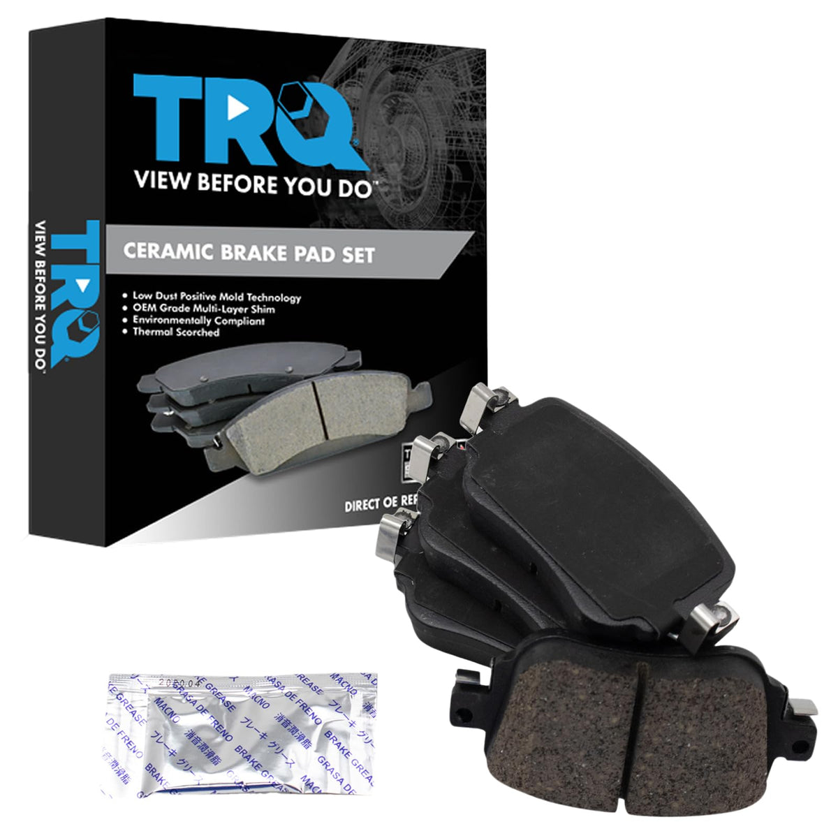 TRQ Rear Brake Pads Ceramic Compatible with 2016-2018 Audi Q3 Q3 Quattro 2015-2021 Volkswagen Golf 2017-2019 Golf Alltrack 2015-