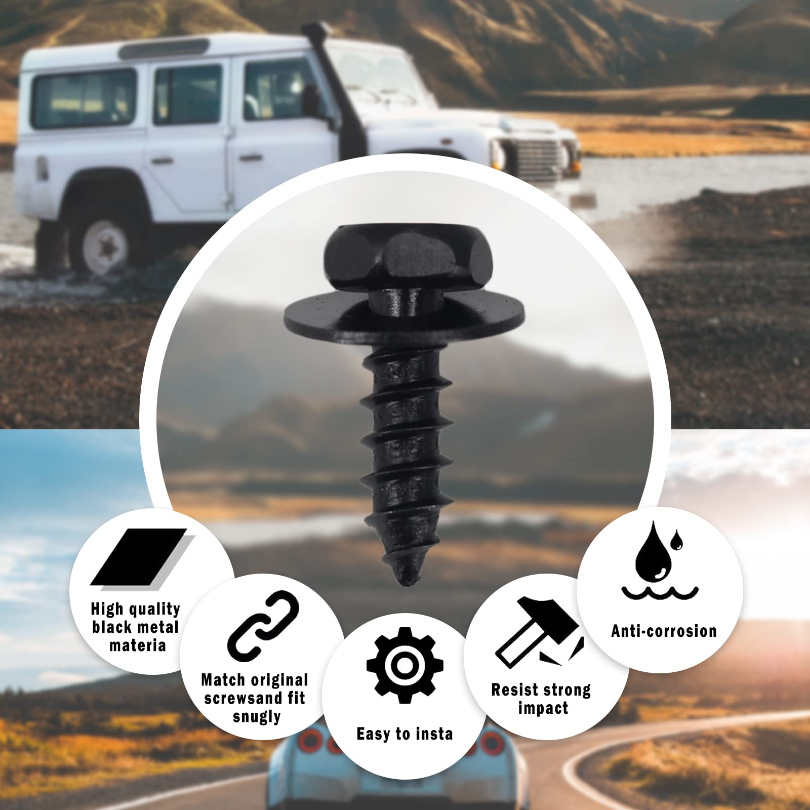 Gistilli 10pcs Front Fender Liner Bolts Bumper Cover Splash Shield Mud Guard Screws Compatible with Lexus Toyota Camry Corolla H