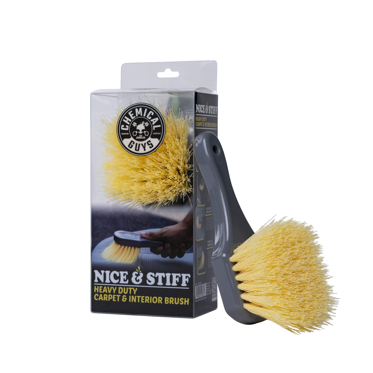 Chemical Guys Accg02 Nice & Stiff Heavy Duty Carpet & Interior Detailing Brush, (Safe For Cars, Trucks, Suvs, Rvs, Motorcycles, 