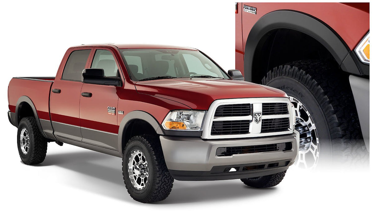 Bushwacker OE Style Factory Front & Rear Fender Flares | 4-Piece Set, Black, Smooth Finish | 50917-02 | Fits 2010-2018 Dodge Ram