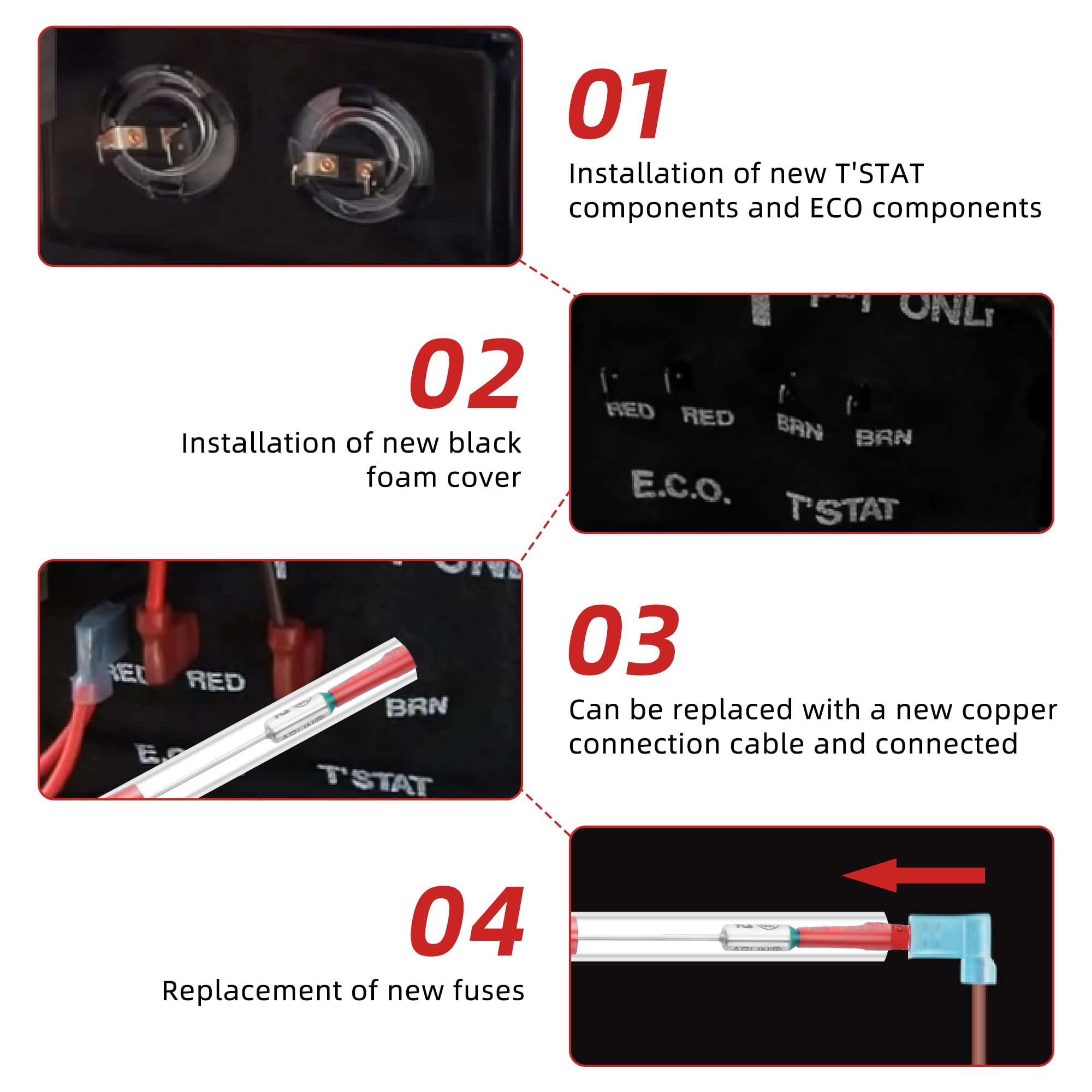 Ami Parts Rv Water Heater Thermal Cutoff With Eco Thermostat Assembly Kit,Rv Atwood 93866 Water Heater Cutoff (4+4+2+2) Fit For
