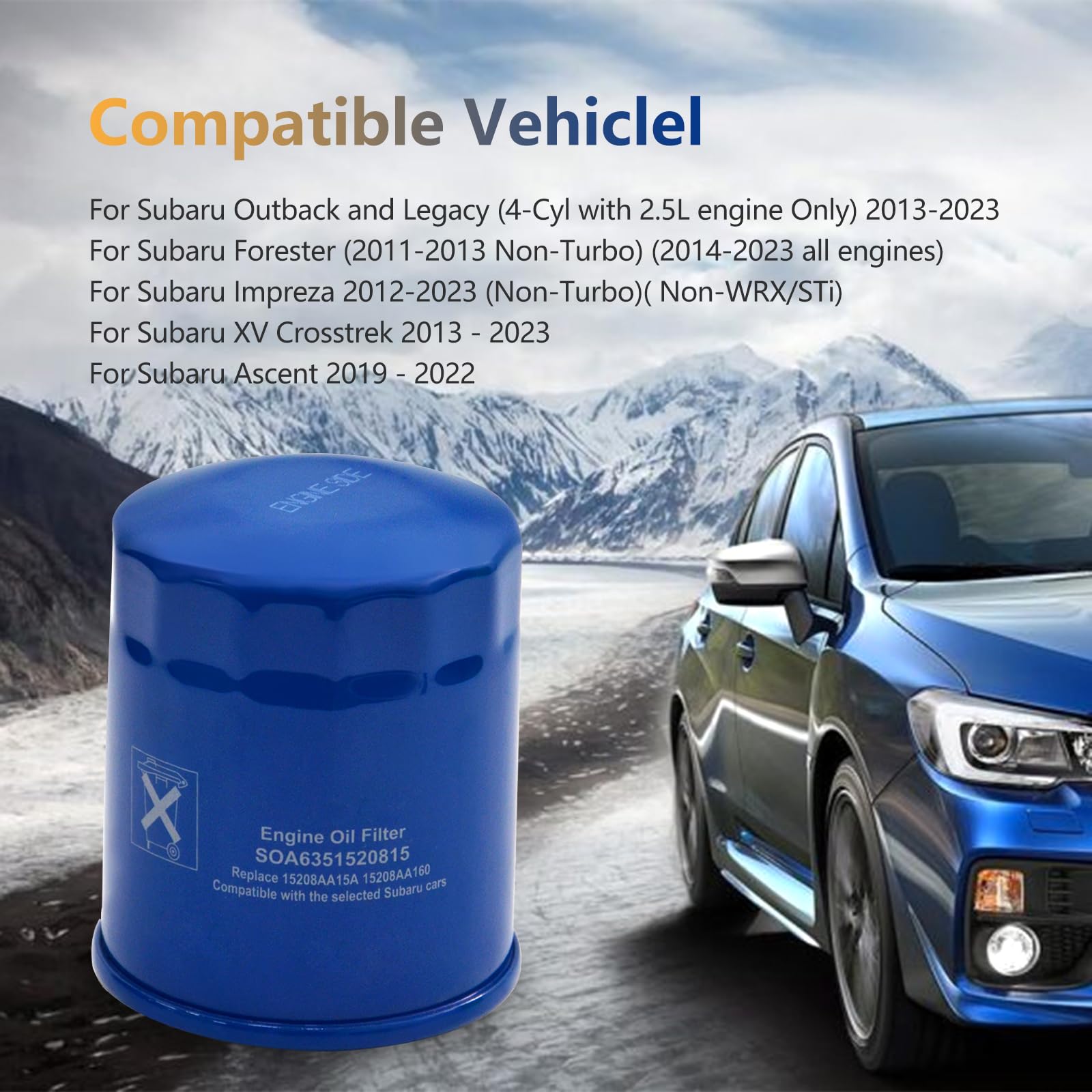 Jaxivo Soa6351520815 Engines Oil Filter Replacement For Subaru Outback, Legacy, Impreza, Forester, Xv Crosstrek, Ascent. Replace 15208Aa160, 15208Aa15A Pack Of 2