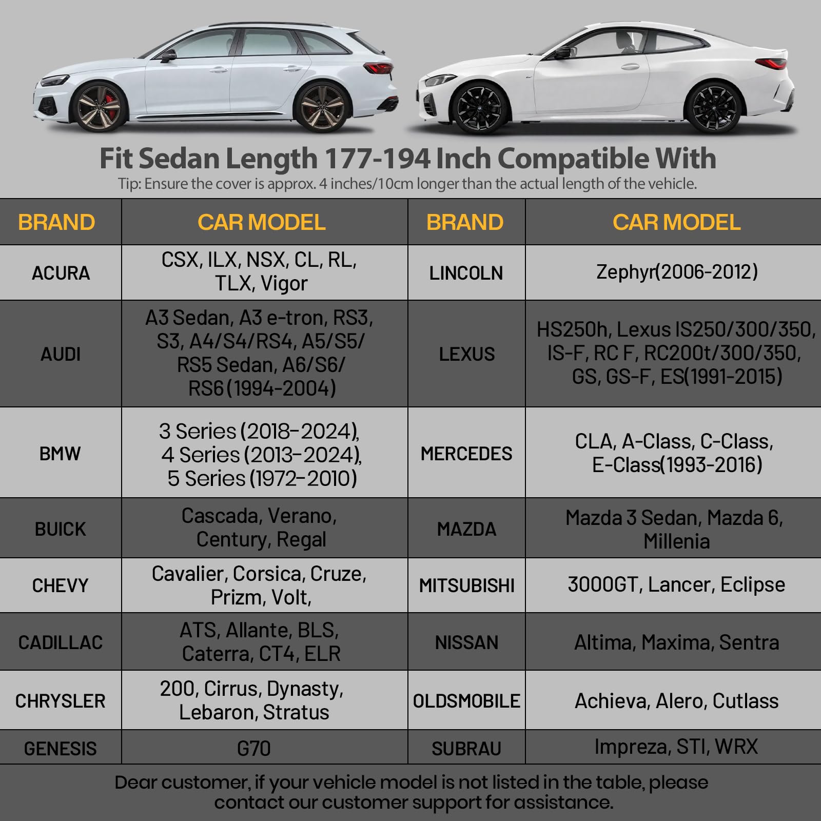 Favoto Sedan Car Cover Waterproof All Weather For Automobiles 6 Layers Heavy Duty Outdoor Rain Sun Snow Protection With Zipper I