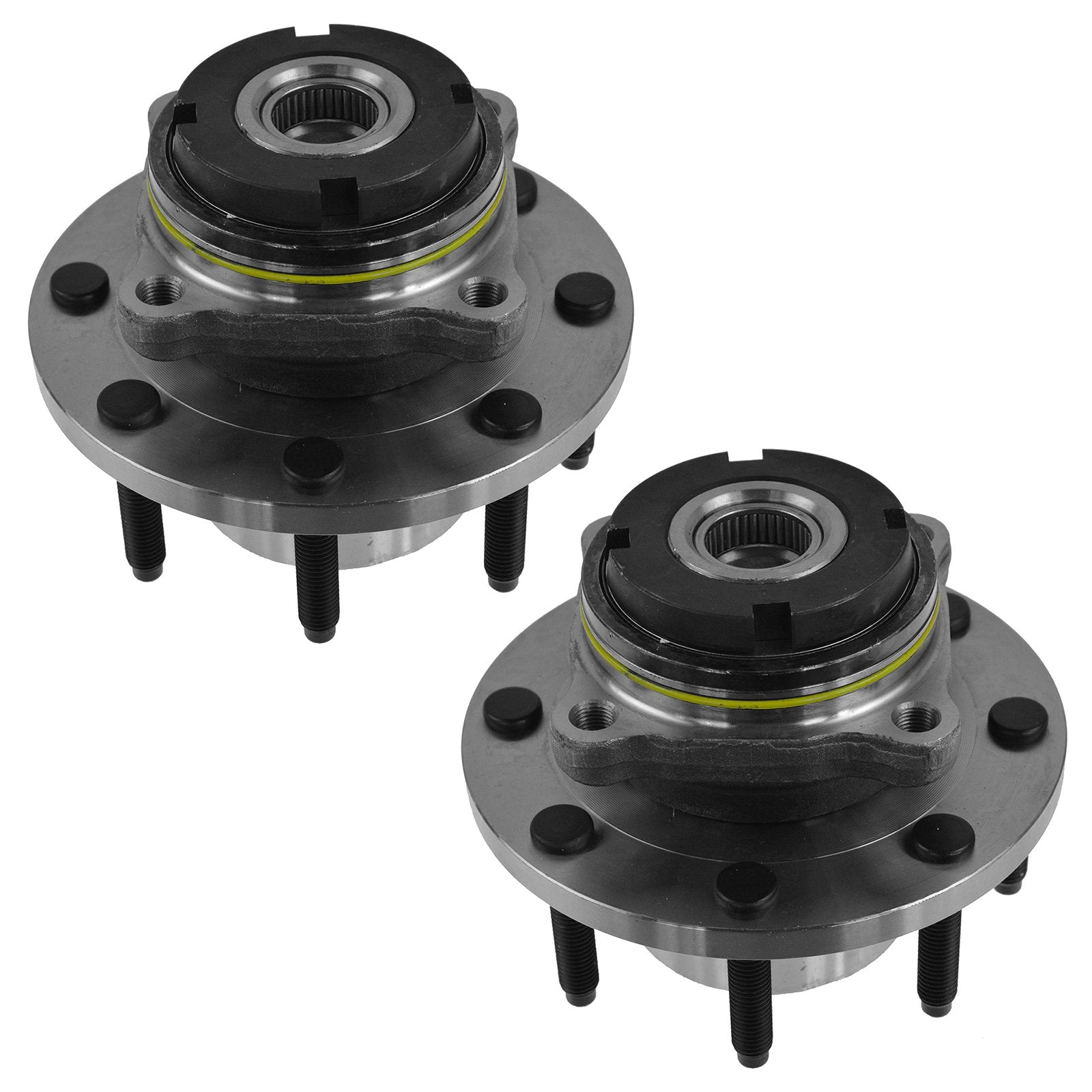 Trq Front Wheel Hub Bearings Assembly Set Compatible With 1999-2001 Ford F-250 Super Duty F-350 Super Duty
