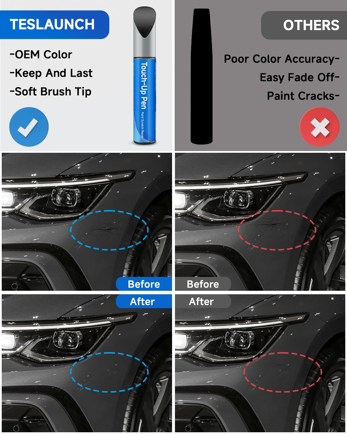 RSACET LA9W/1K Carbon Steel Pearl Touch Up Paint Compatible with Volkswagen Exact Match Touch Up Paint Car Scratch Repair