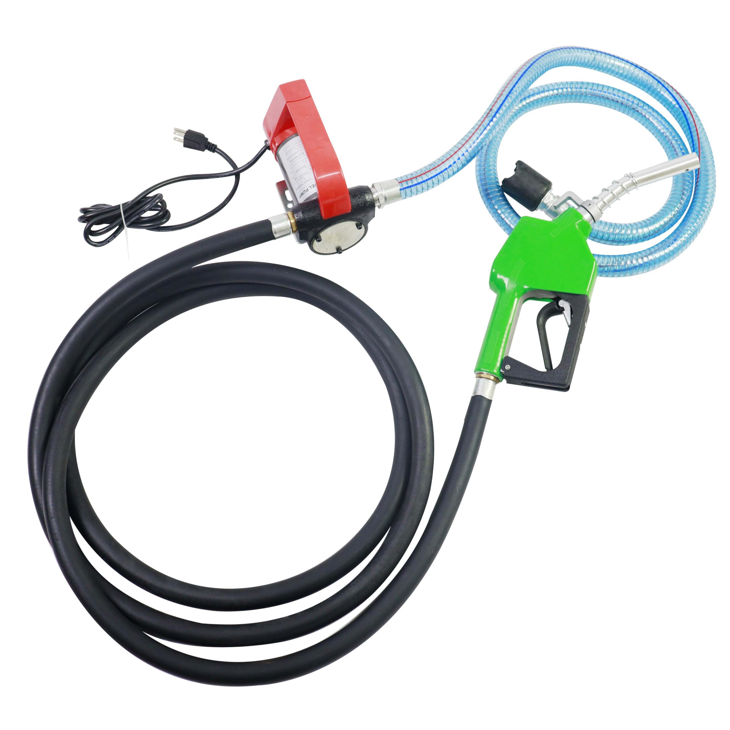 ??????4 NEW 110V Fuel Transfer Pump,Diesel Transfer Pump with Filter,Fuel Transfer Hose and Auto Fuel Nozzle for Diesel, Kerosen