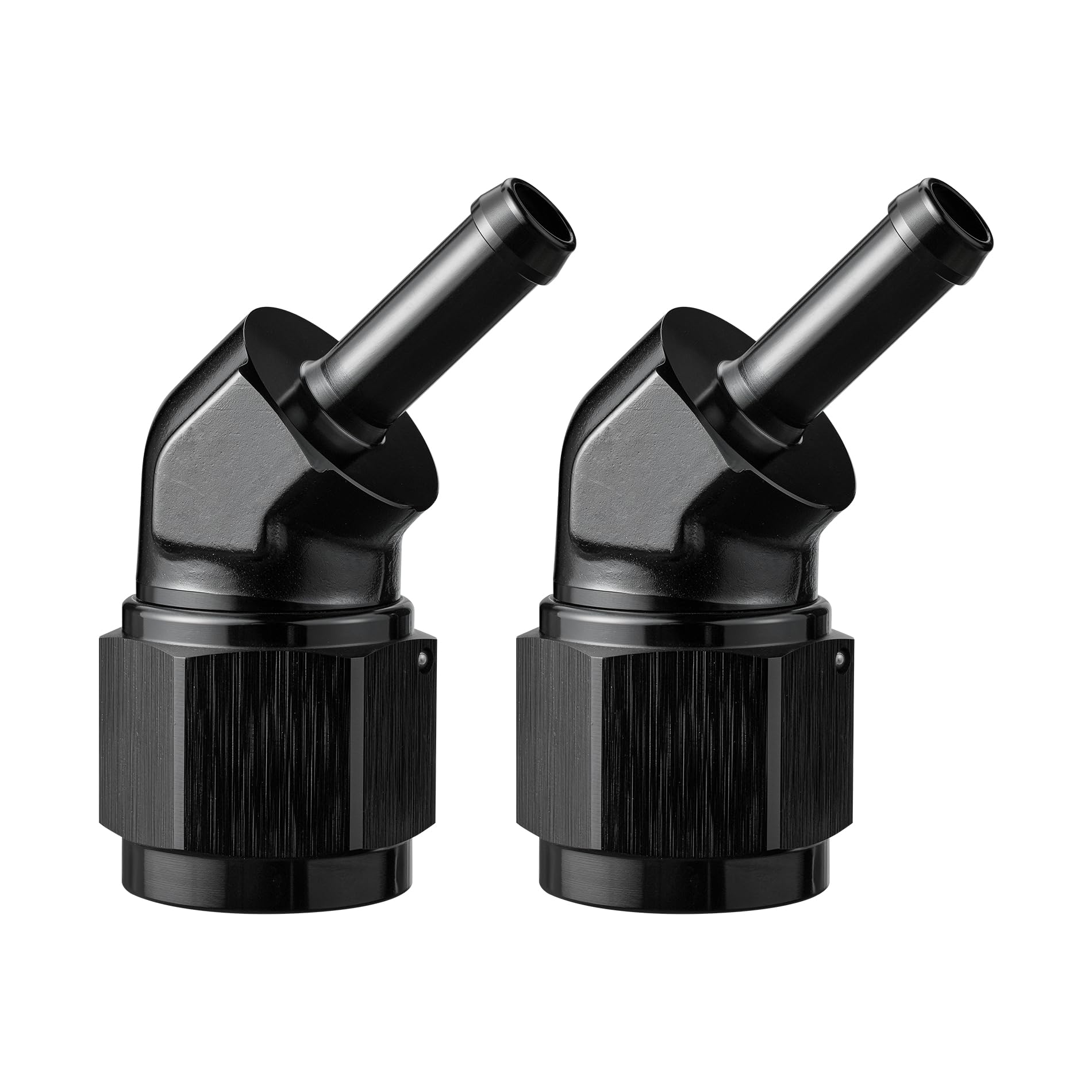 EVIL ENERGY 10AN Female to 5/16'' Barb Hose Fitting 45 Degree Swivel 2PCS