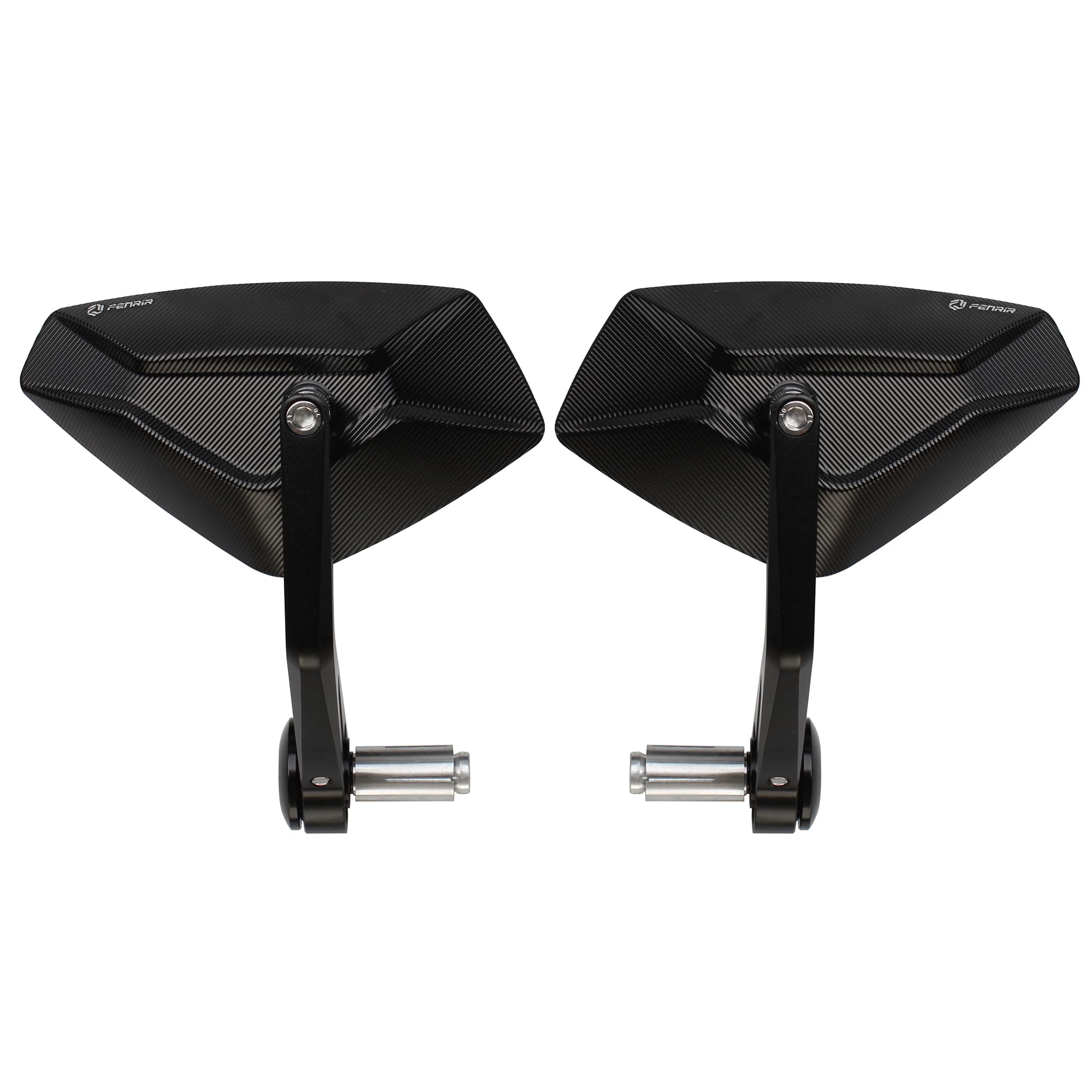 Fenrir Motorcycle Handlebar Bar End Mirror Cnc Aluminum Black Cafe Racer Anti-Vibration Anti-Glare Large Field Of View Universal