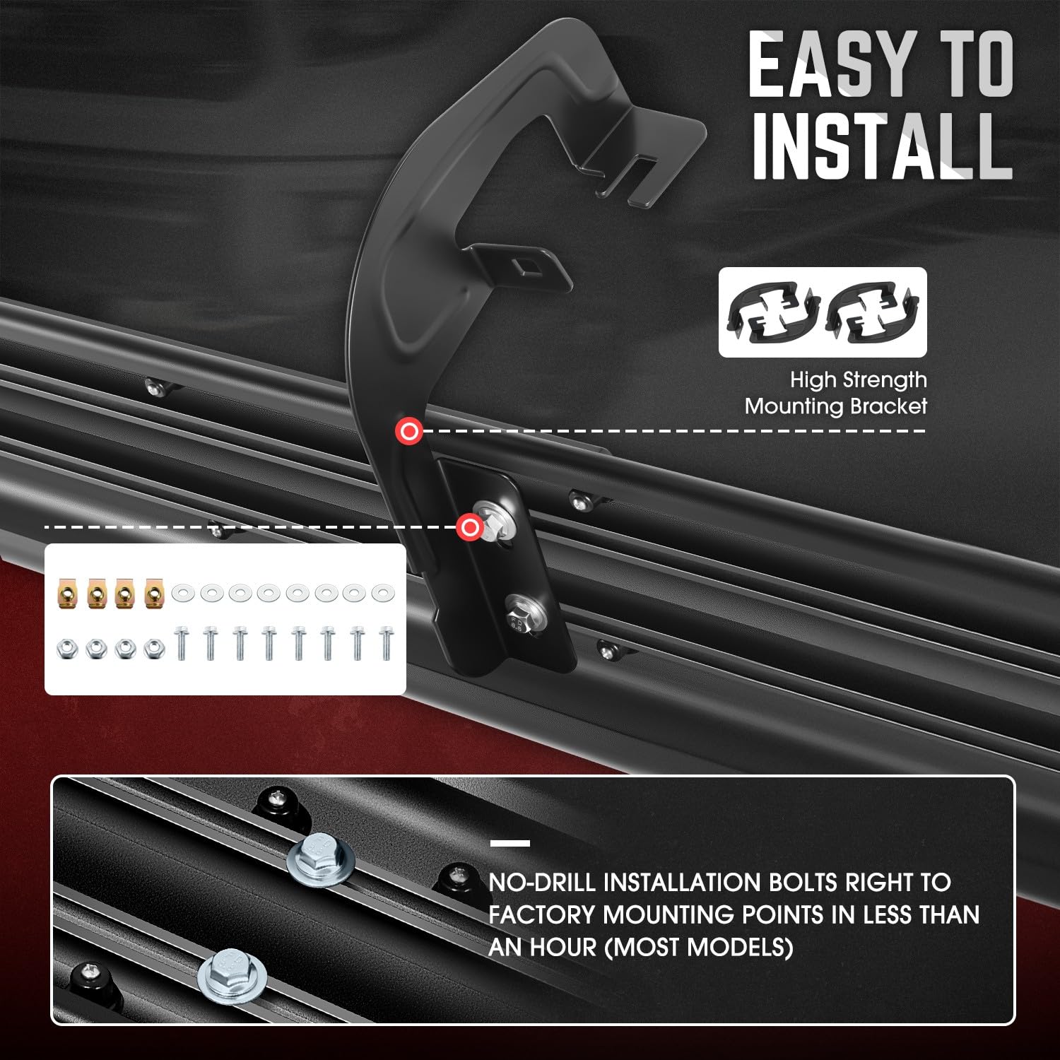 DNA MOTORING 6 Inch Wide Flat Running Boards Side Step Bars Compatible with 2007-2018 Chevy Silverado GMC Sierra 1500/2007-2019