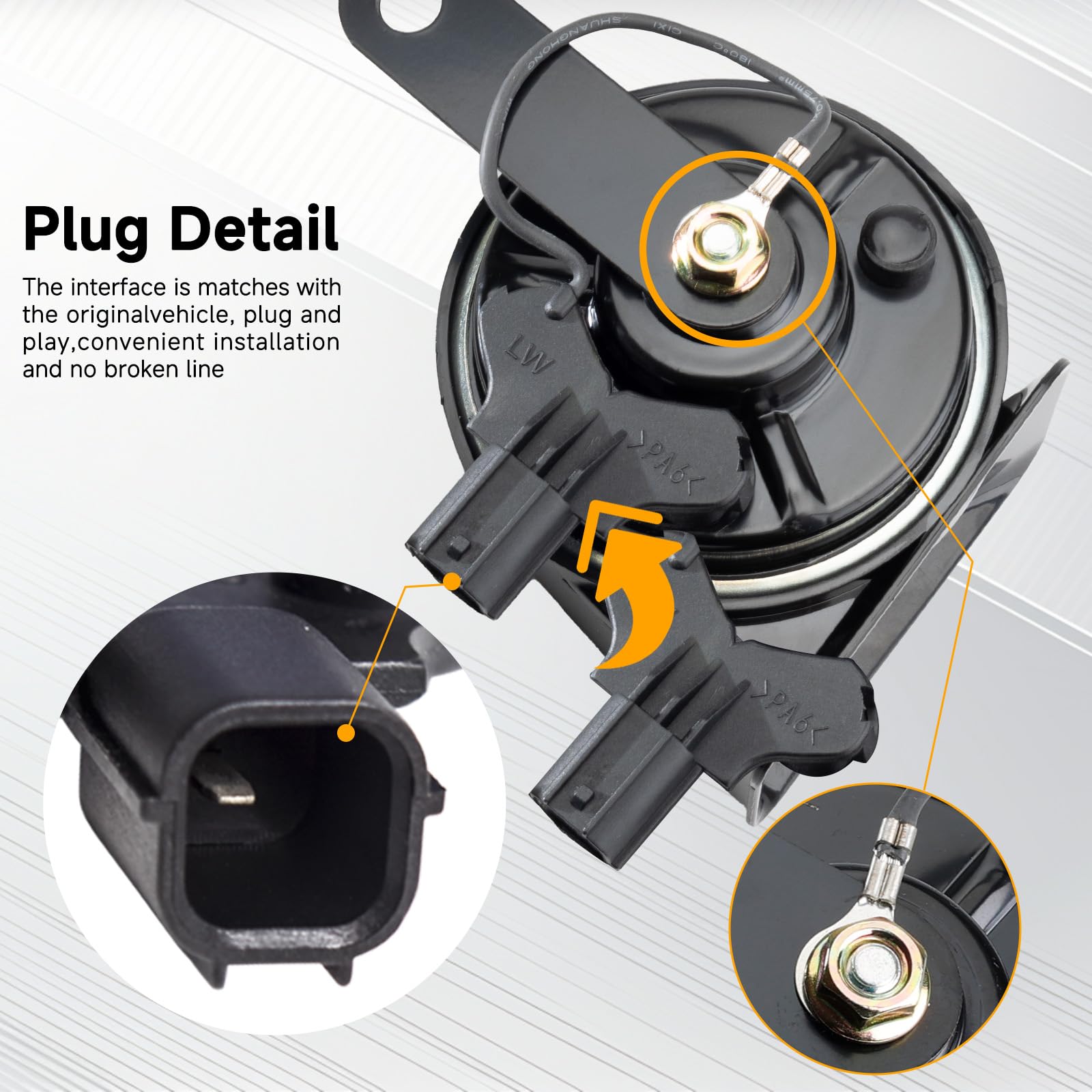 Farbin Special Interface Auto Horn Compatible With Honda/New Civic 12V Car Horn Loud With Protective Grill Dual-Tone Electric Sn