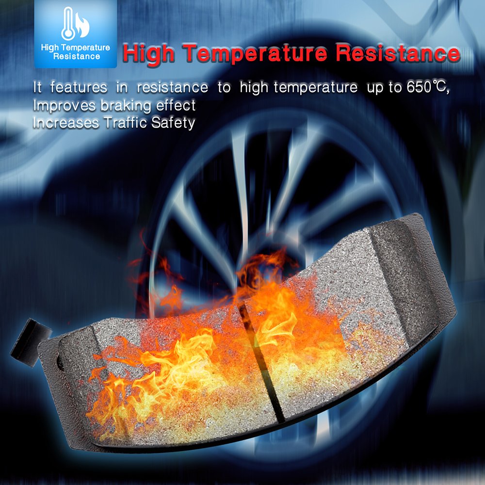 Cciyu D1285 Ceramic Front Brake Pads Set Fit For Chrysler 200,Sebring,For Dodge Avenger,Caliber,Stratus,For Jeep Compass,Patriot