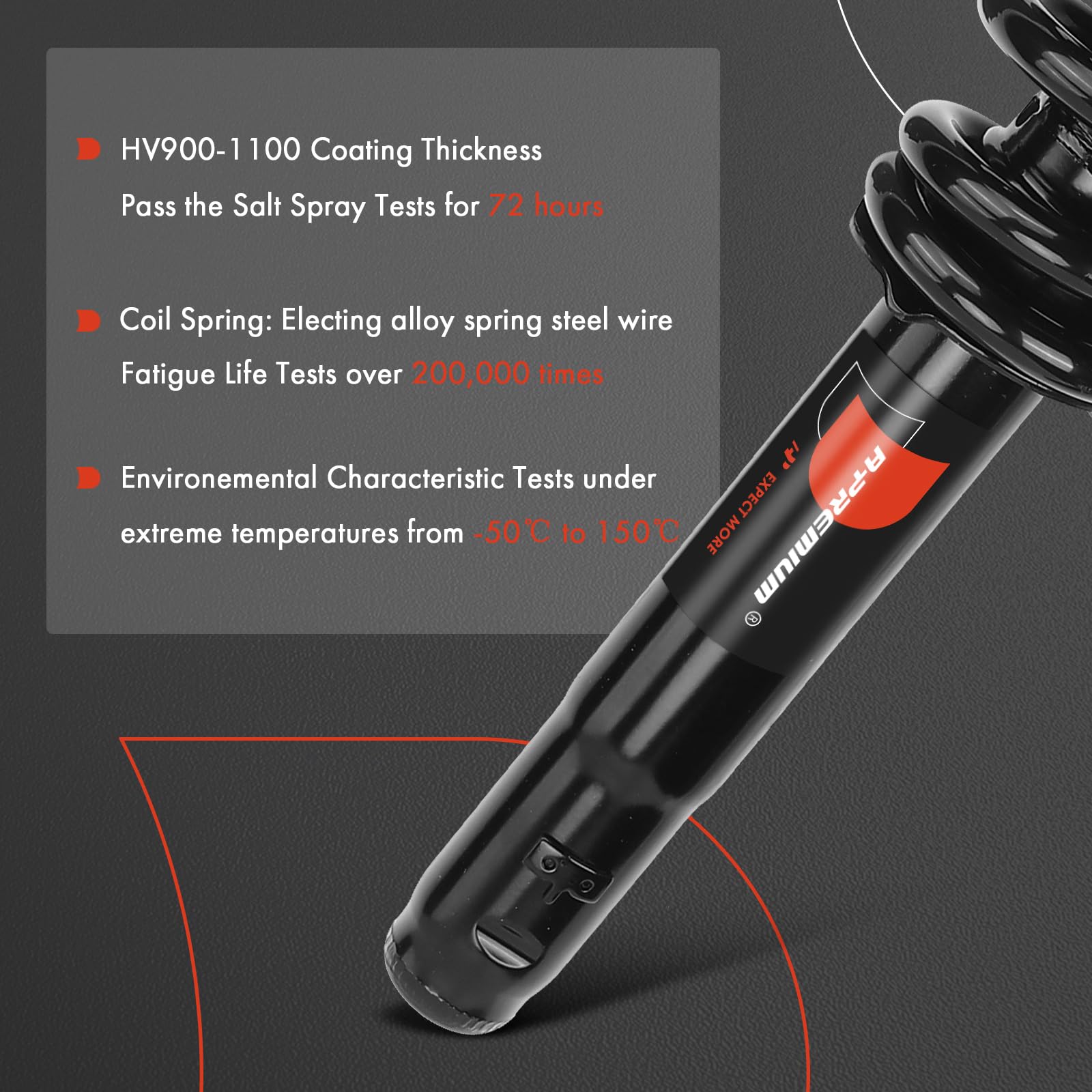 A-Premium Front Pair (2) Complete Strut & Coil Spring Assembly Compatible With Ford Fusion 2010-2012 & Mercury Milan 2010-2011,