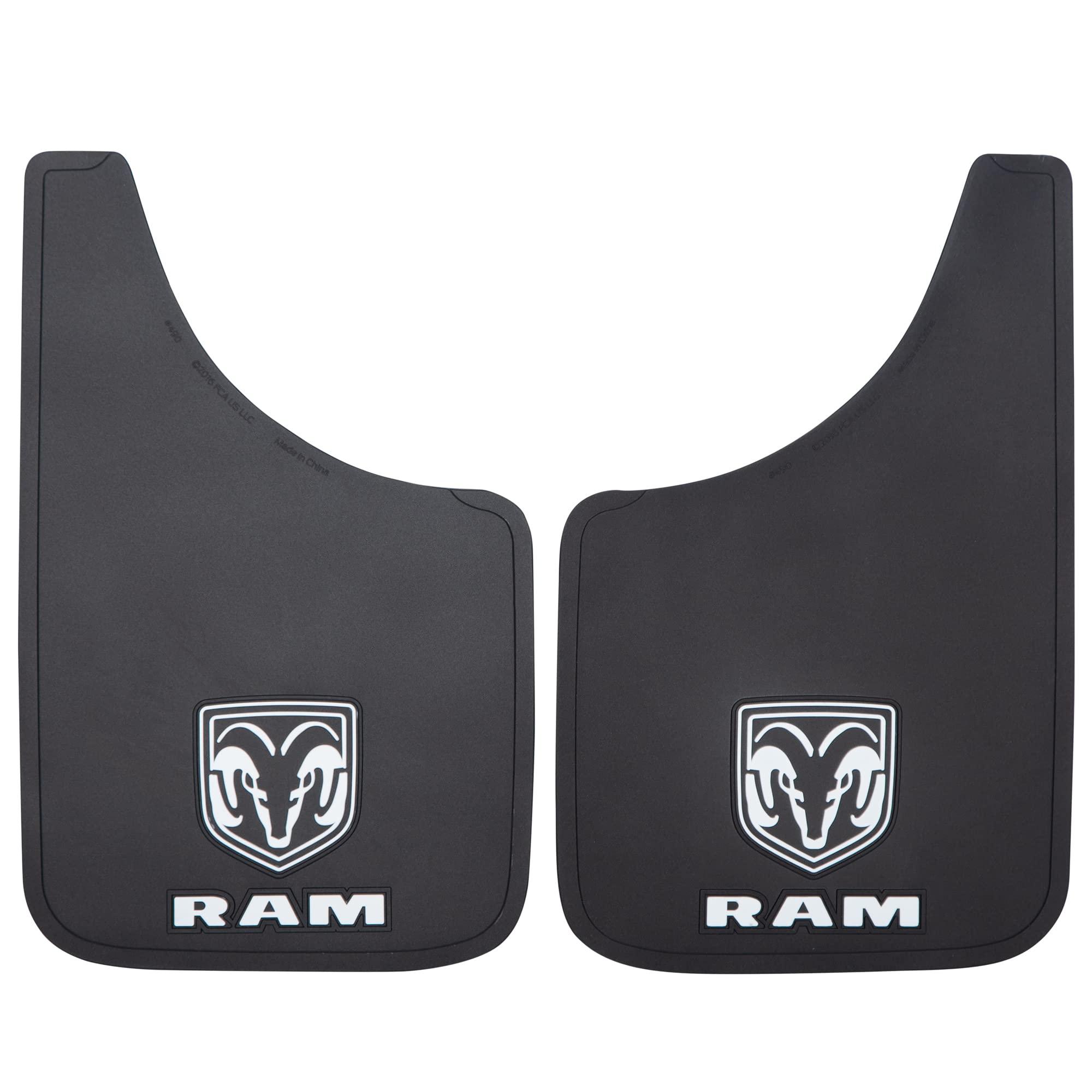 Plasticolor RAM Mud Guard Set - Easy Fit 9"x15", Fiberglass Reinforced PVC, Black/Red, Model 000582R01