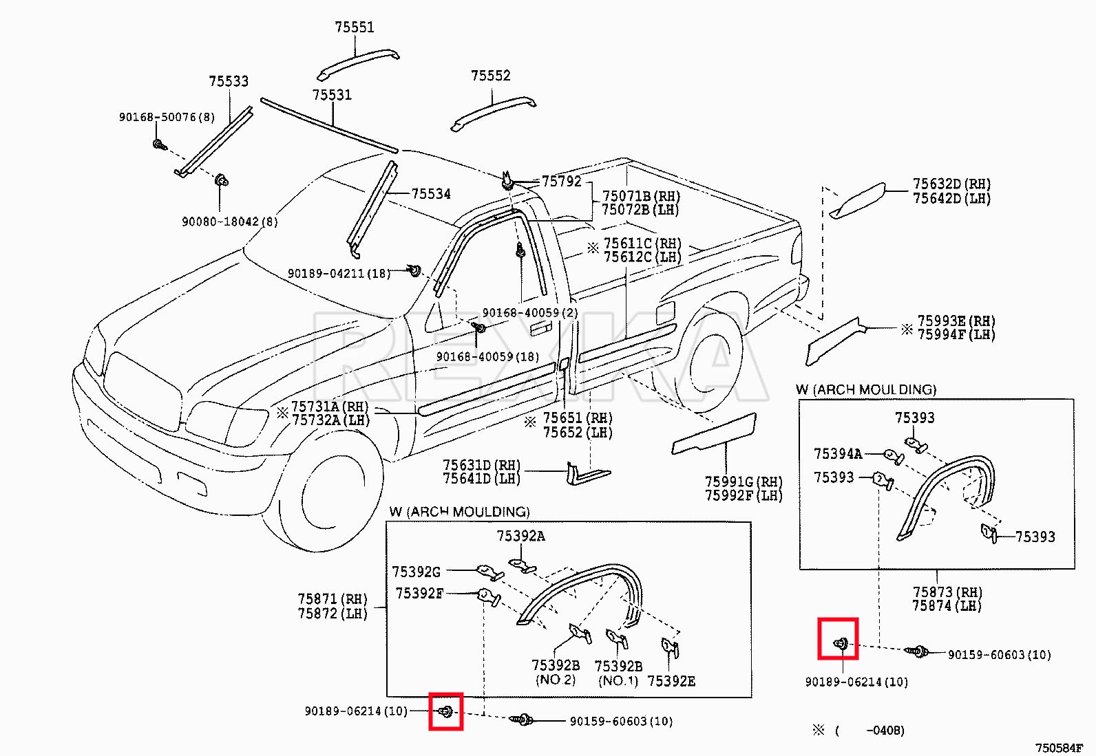 Rexka 30Pcs Fender Liner Clips Screw Grommet Retainer Compatible With Toyota 90189-06214 Tacoma Tundra