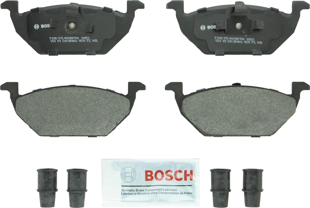 BOSCH BP768 QuietCast Premium Semi-Metallic Disc Brake Pad Set - Compatible with Select Volkswagen Beetle, Golf, Jetta; FRONT