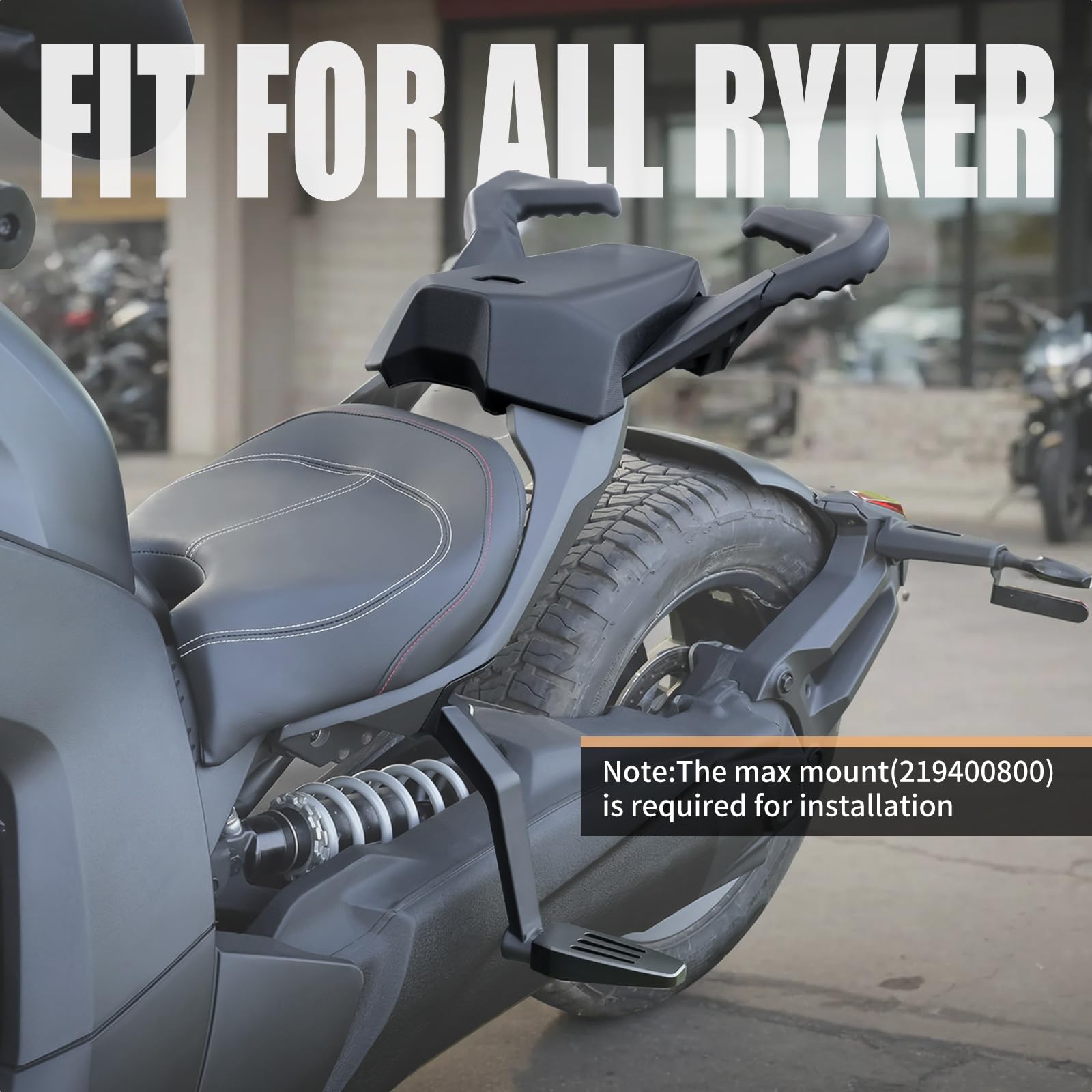 Upgraded Passenger foot pegs +Passenger Seat with Grab Handles for Can Am Ryker All Models, Replace #219400842, MAX Mount 219400