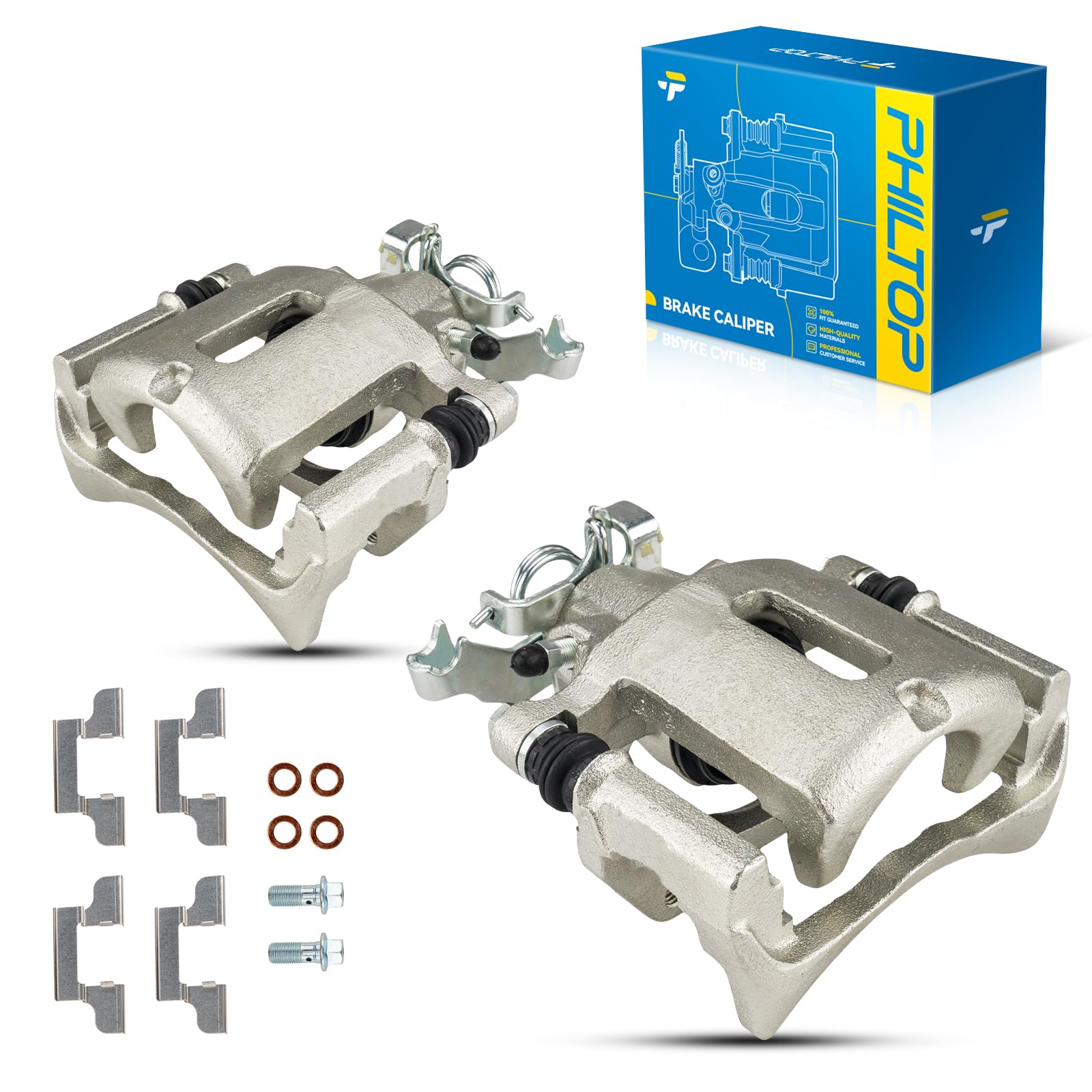 Philtop 18B4927 18B4926 Rear Disc Brake Caliper Assembly Fit For 2005-2014 Ford Mustang, Pair Set Of 2 Rear Driver And Passenger