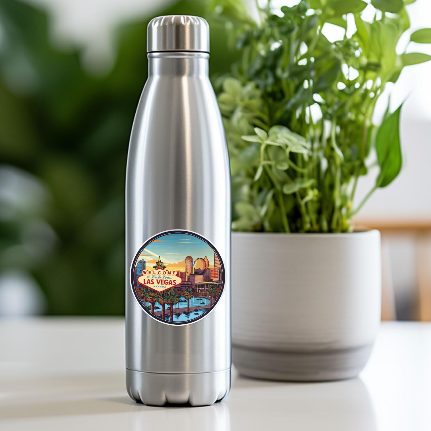 Las Vegas City Sticker - Waterproof Vinyl Decal for Car Bumper, Laptop, Water Bottle, Wall, and Window, Size - 3'' Longer Side