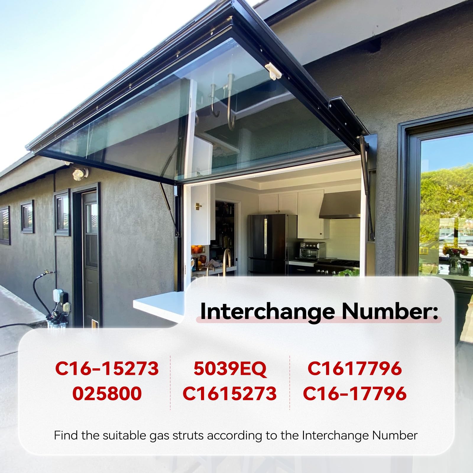 Vepagoo C1617796 Gas Struts 20 Inch 110Lb/489N Shock Spring Lift Support For Rv Bed Heavy Lid Truck Cover Camper Trailer Door Ma