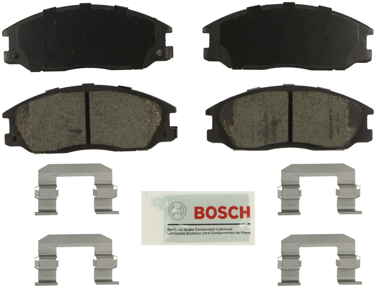 BOSCH BE864H Blue Ceramic Disc Brake Pad Set With Hardware - Compatible With Select Hyundai Santa Fe, XG300, XG350; Kia Sedona; 