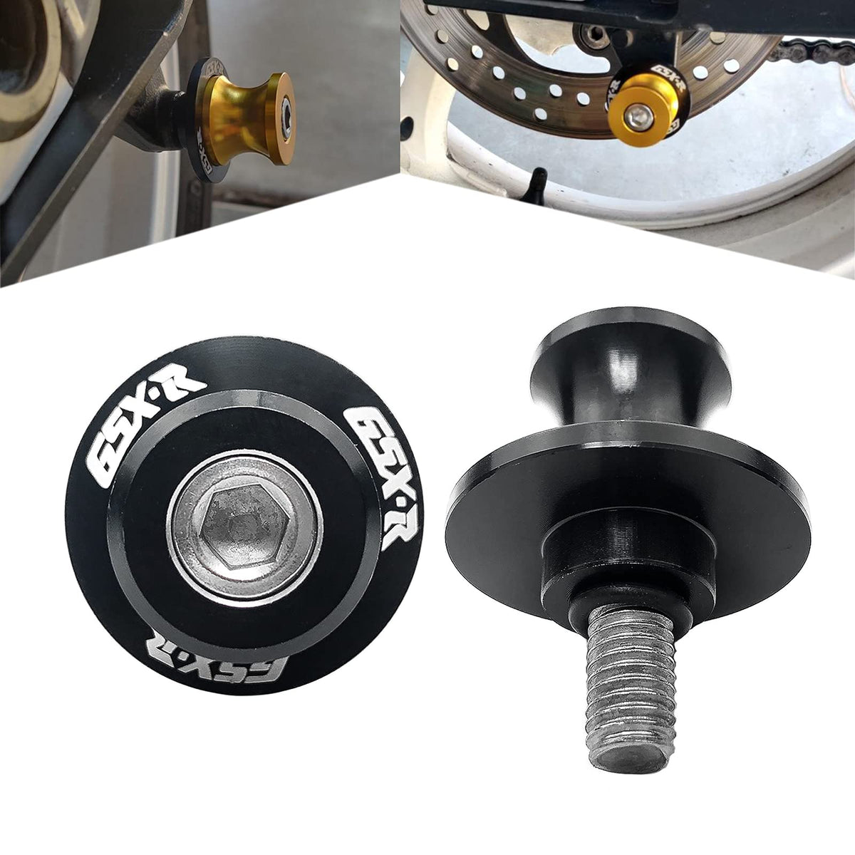 8MM M8 X 1.5 Motorcycle Swingarm Sliders Spools CNC Aluninum Swing Arm Stand Screws 2PCS for Suzuki GSX-R 600 GSX-R 750 GSX-R 10