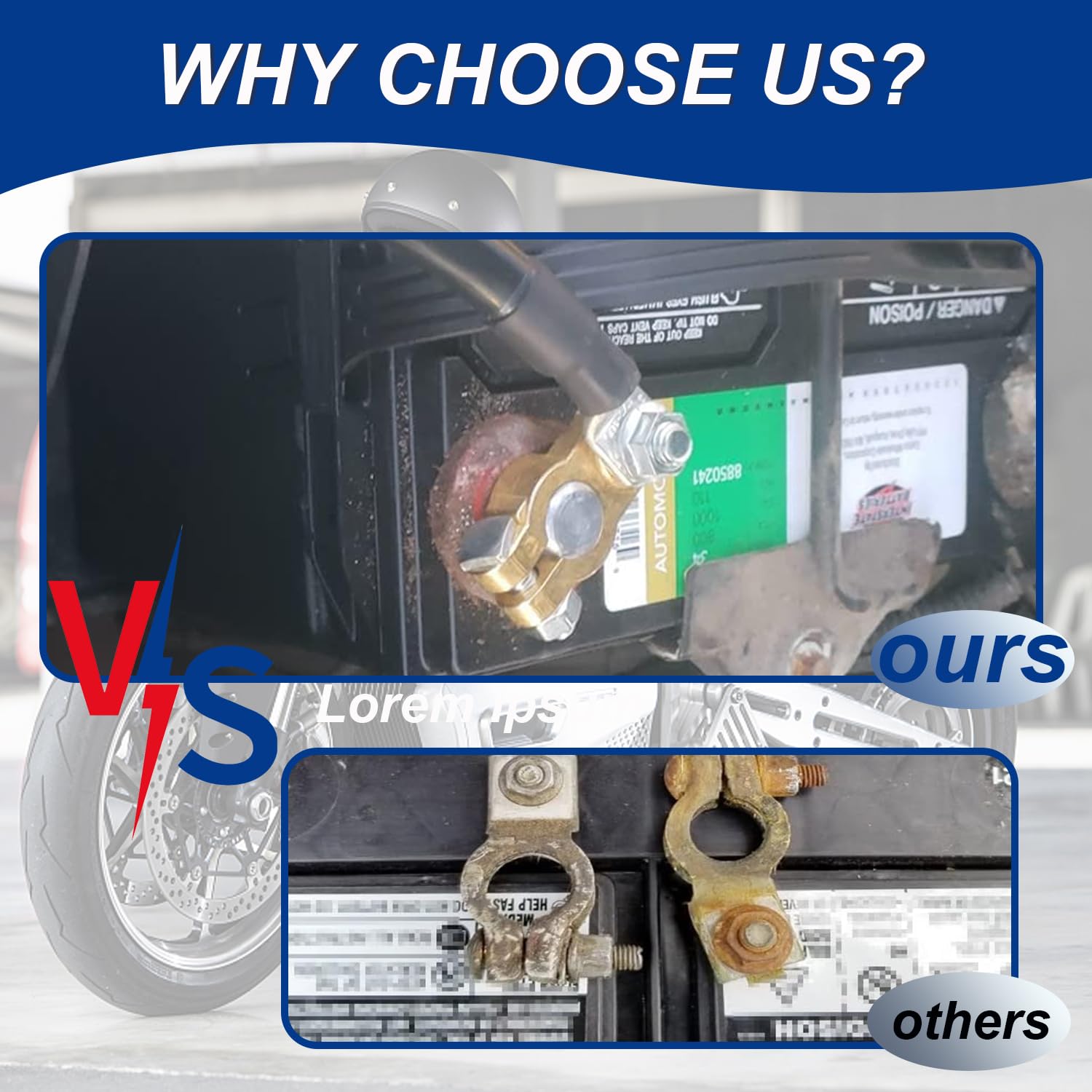 Tnisesm Brass Battery Terminal Connectors With Anti-Corrosion, Battery Terminals M8 X 16Mm Bolt, Top Post Battery Terminals Clam