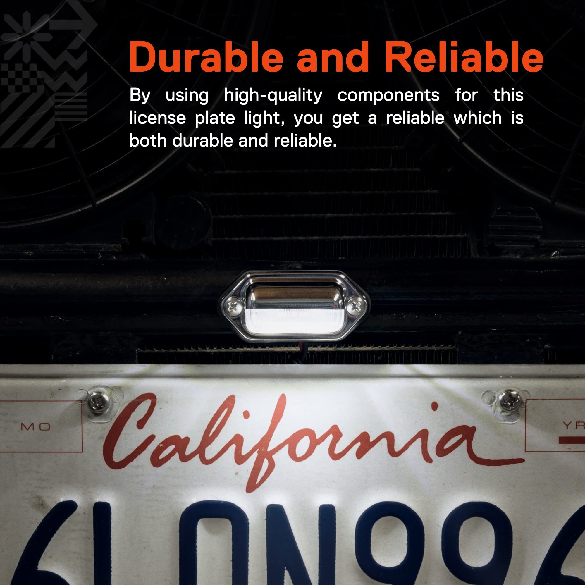 True Mods 2Pc Chrome Boat Trailer Led License Plate Lights [Dot Fmvss 108] [Sae L] [Surface Mount] [Waterproof] [12V Dc] Univers