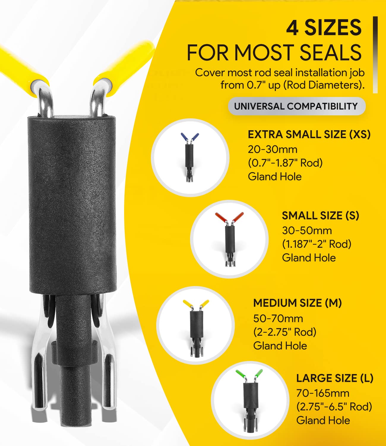 6 Pack Hydraulic Seal Installation Tools, Hydraulic Cylinder Piston Repair Rebuild Seal Kit, U-Cup Rod Seal Installation Tool Ki