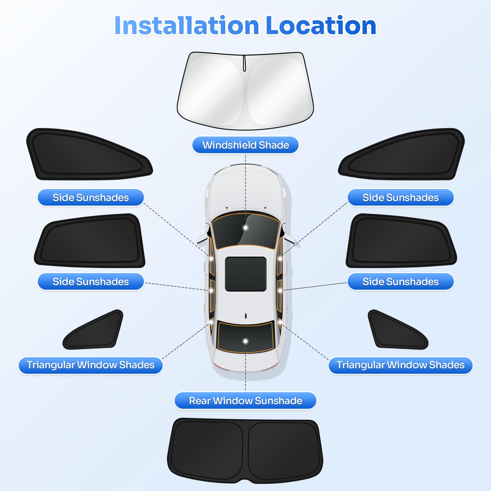 Canvcle Sunshades For 2021-2025 Volkswagen/Vw Id.4 Accessories Windshield Sun Shade Side Rear Window Shade Cover Sun Visor Shiel