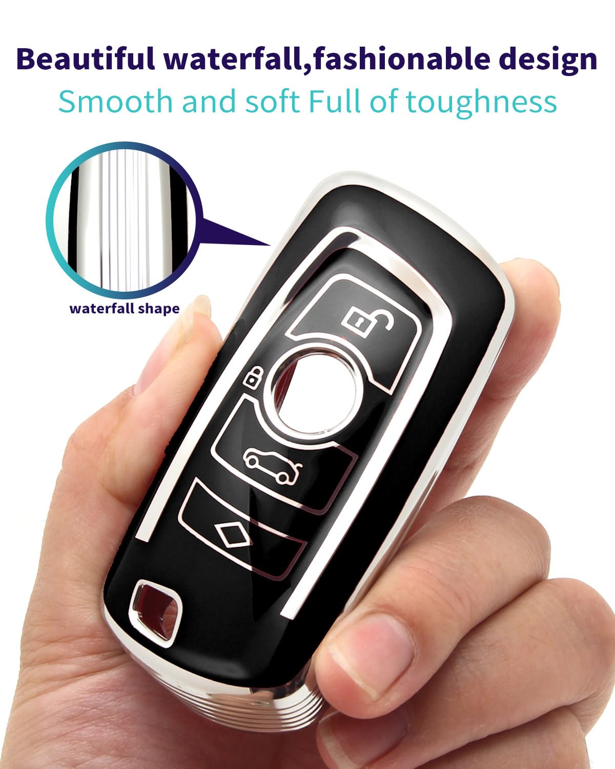 Haoyoumei Suitable For Bmw Key.Advanced Soft Tpu Key Case Is Compatible With 1 X1 X3 2 X4 4 X5 5 X6 M5 M6 6 7 F20 3 Gt3 Gt5 Key