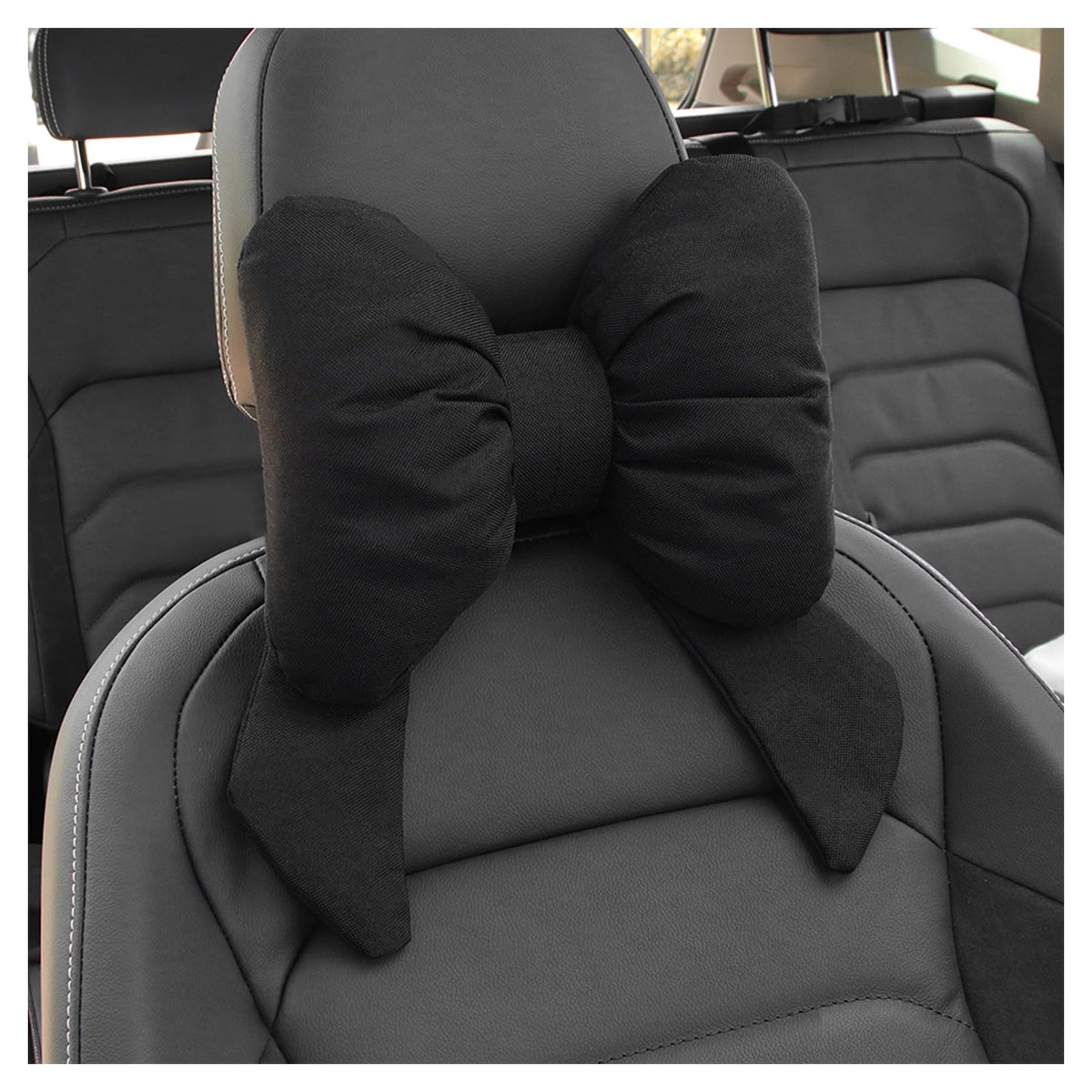 Figpade Cute Bow Car Headrest Pillow,Comfortable & Breathable Car Neck Pillows for Relief Neck Fatigue,Universal Head Rest Pillo