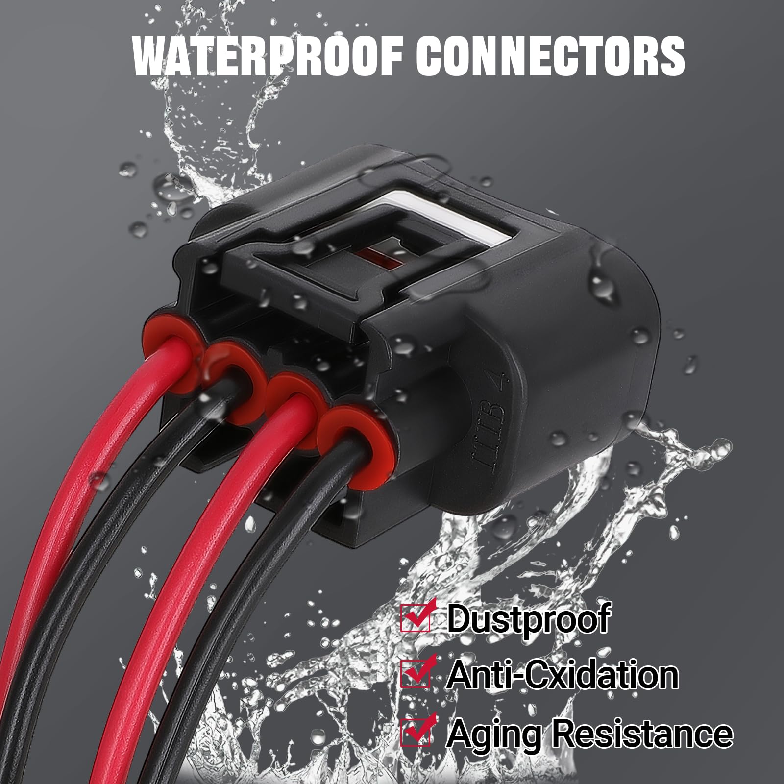 4 Packs Ignition Coil Female Connector Plug Harness Pigtail Compatible With Toyota Camry, Highlander, Matrix, Rav4, Solara, Lexu