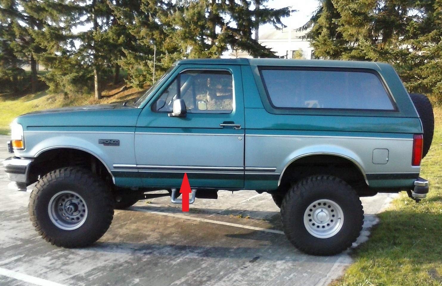 1992-1996 Ford Black Chrome Side Body Trim Molding Rocker Panel Pickup Truck F150, F250, F350, Bronco - 2'' Wide (Half Roll - 12