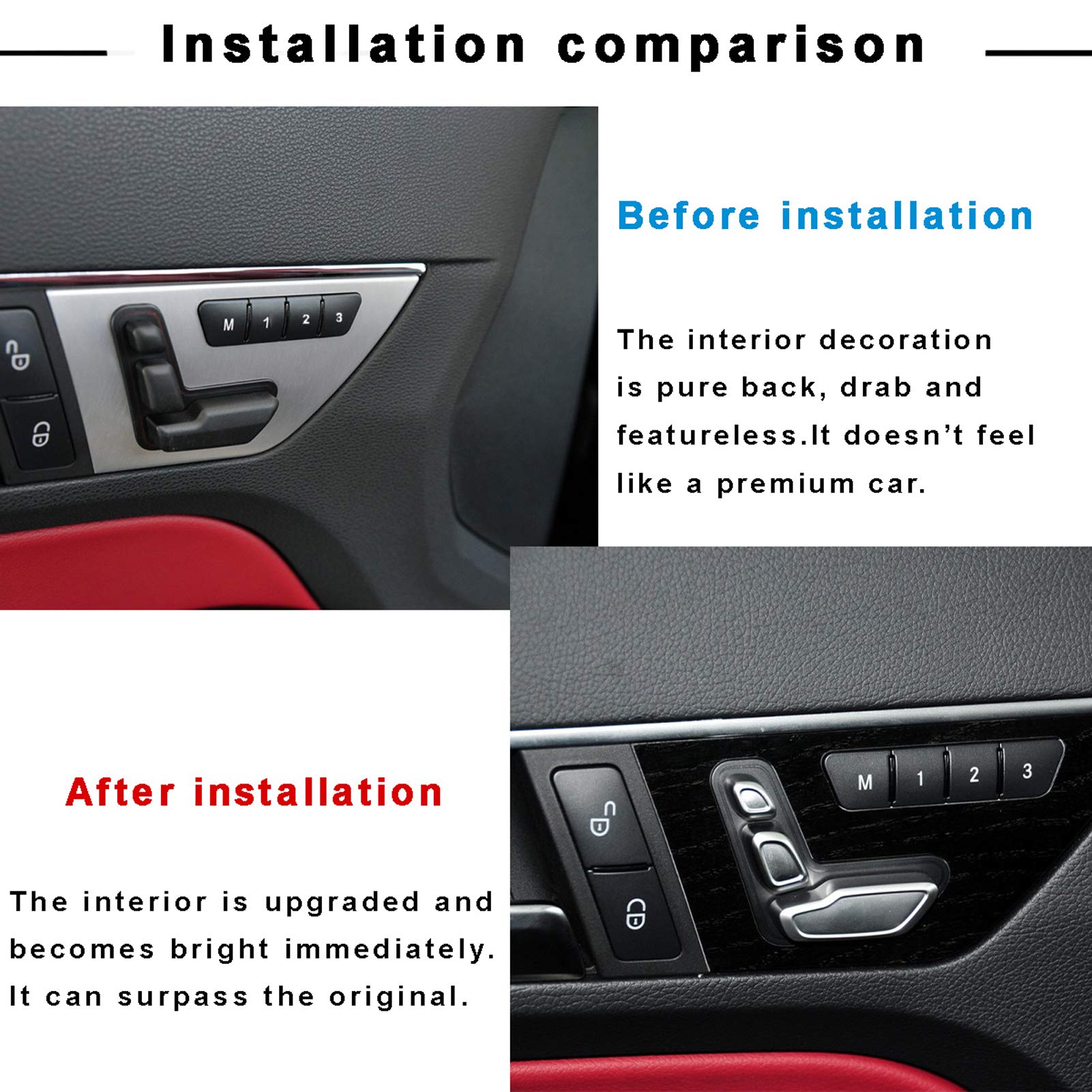 Jaronx for Mercedes Benz Left Side Door Seat Adjustment Button Replacement,Seat Control Switch Headrest Buttons B-Class W246,C-Class W204,E-Class W212,ML W166,CLA W117,GLK X204,GL X166(NOT for 2015+)