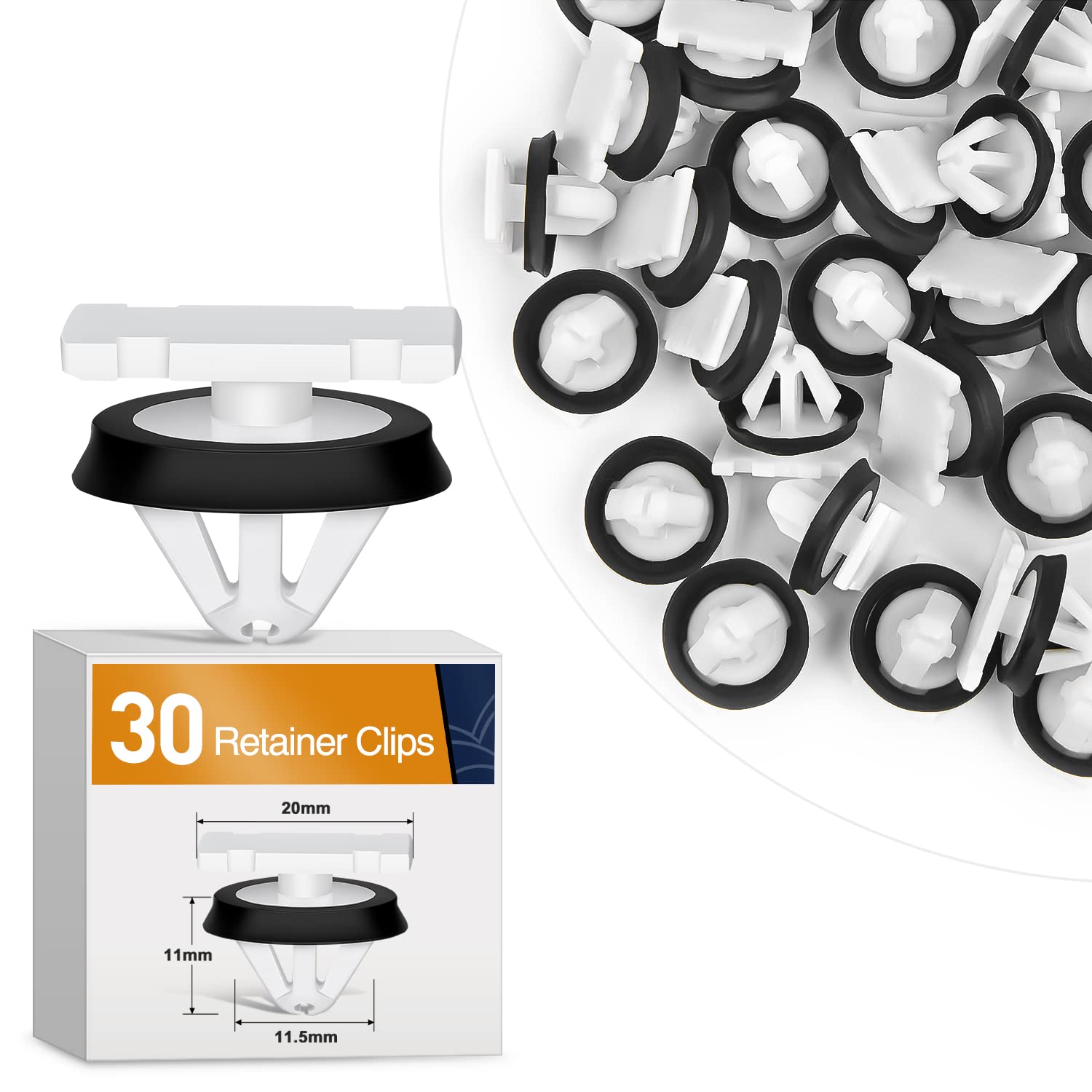 Gooacc 30Pcs Body Side Exterior Trim Moulding Clip With Sealer For Gm 11547581 Chevrolet Buick Cadillac Gmc Enclave Ct6 Xt5 Xts 