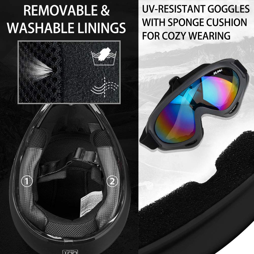 Ilm Youth Kids Atv Motocross Helmet Goggles Sports Gloves Dirt Bike Motorcycle Off Road Dot Approved B07 (Youth-Xl, Matte Black)