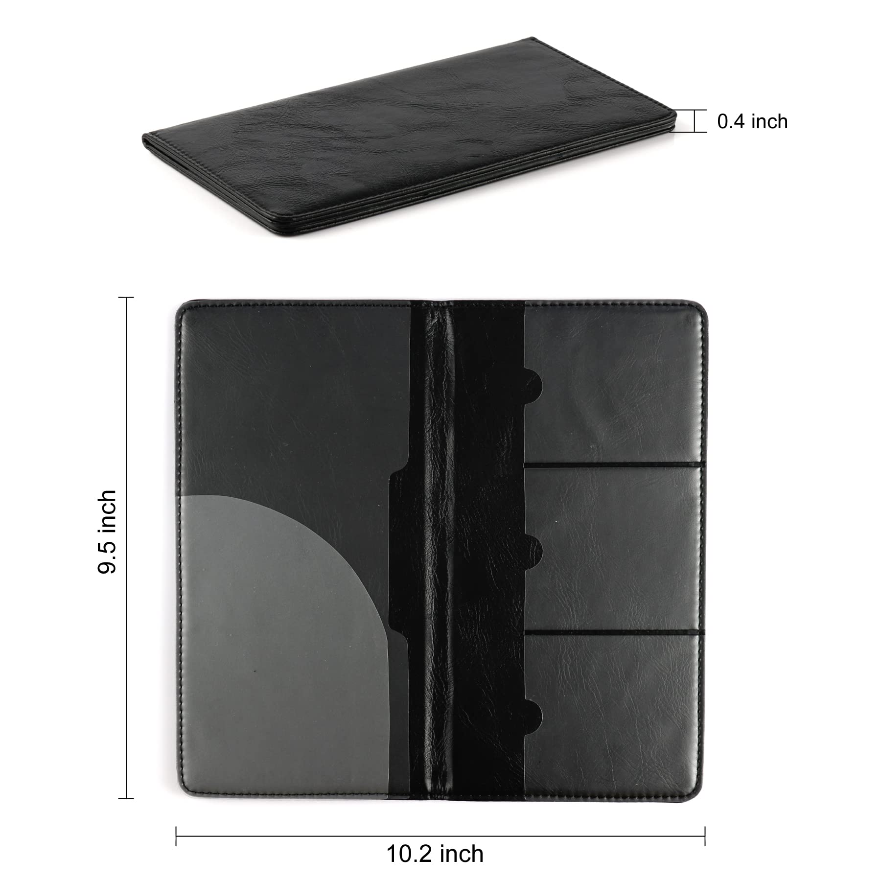 Uyye Auto Car Registration And Insurance Holder - Pu Leather Vehicle Glove Box Organizer Wallet, Interior Accessories Case Holder For Essential Automobile Documents(Black)