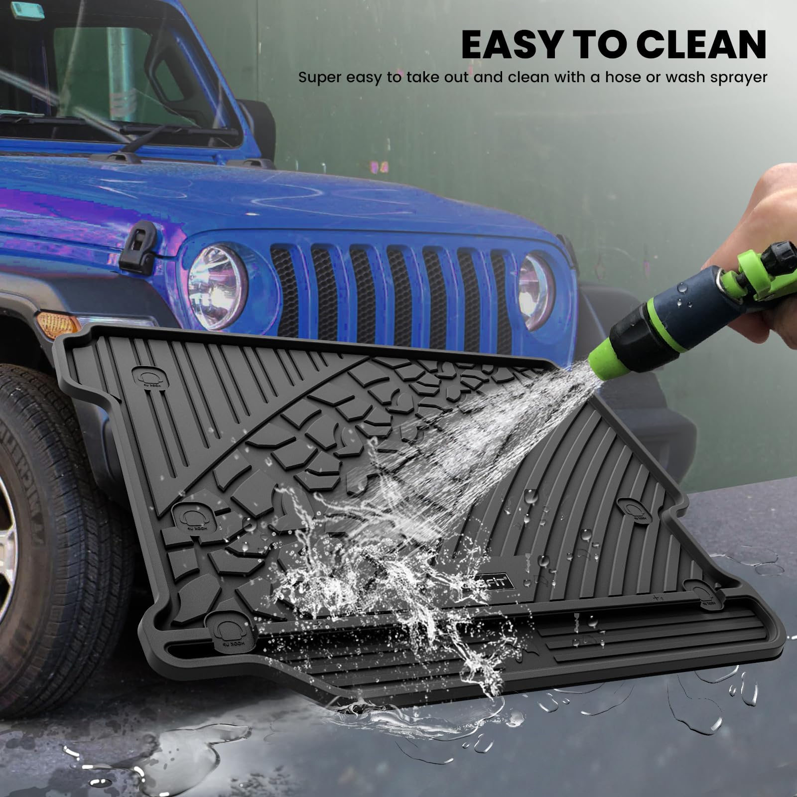 Lasfit Trunk Mat For Jeep Wrangler Jl 2018-2024 2025 No Subwoofer With Flat Load Floor Unlimited 4 Door (Not For Jk/Not 4Xe / No