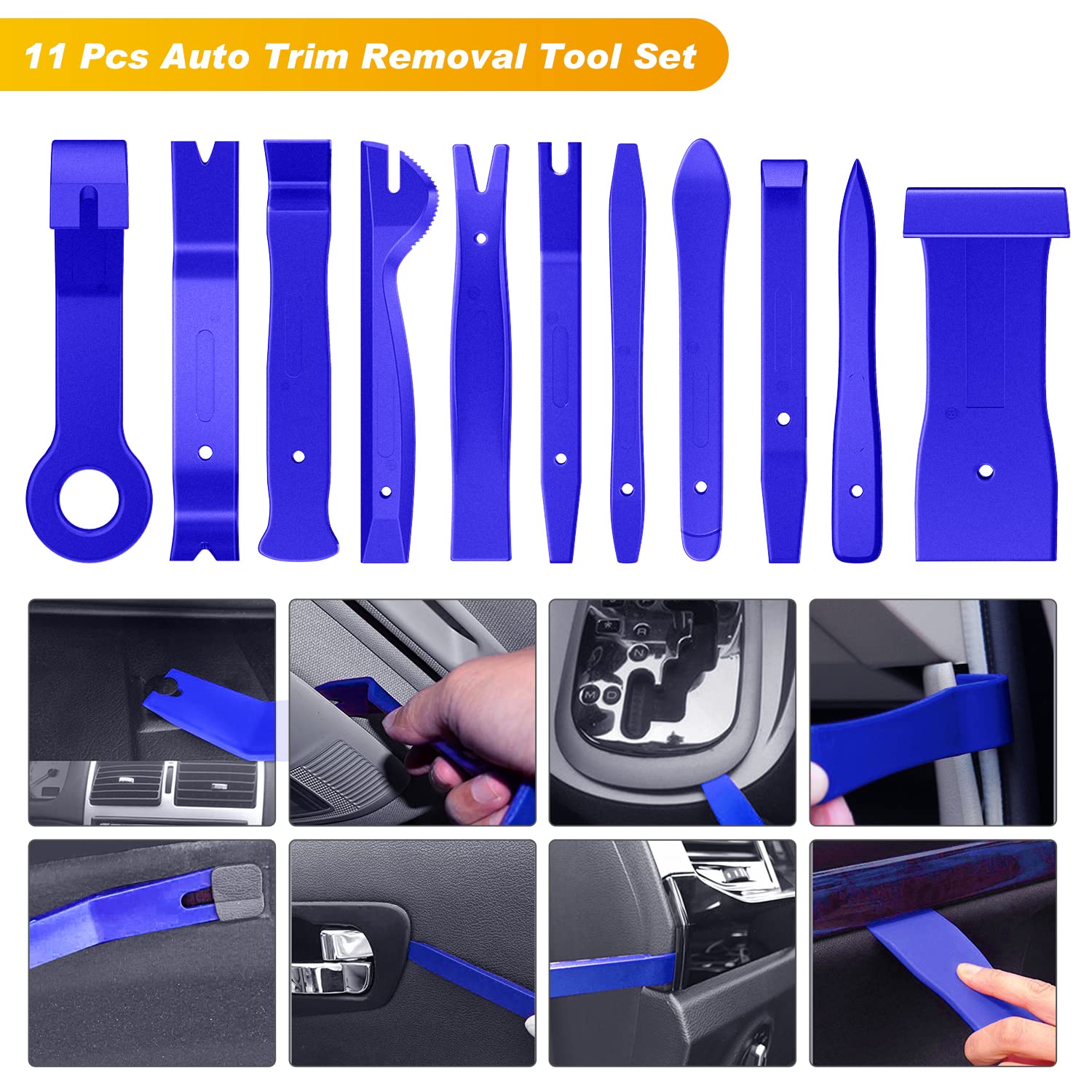 Gooacc 88Pcs Trim Removal Tool, Auto Push Pin Bumper Retainer Clip Set Fastener Terminal Remover Tool Adhesive Cable Clips Remov