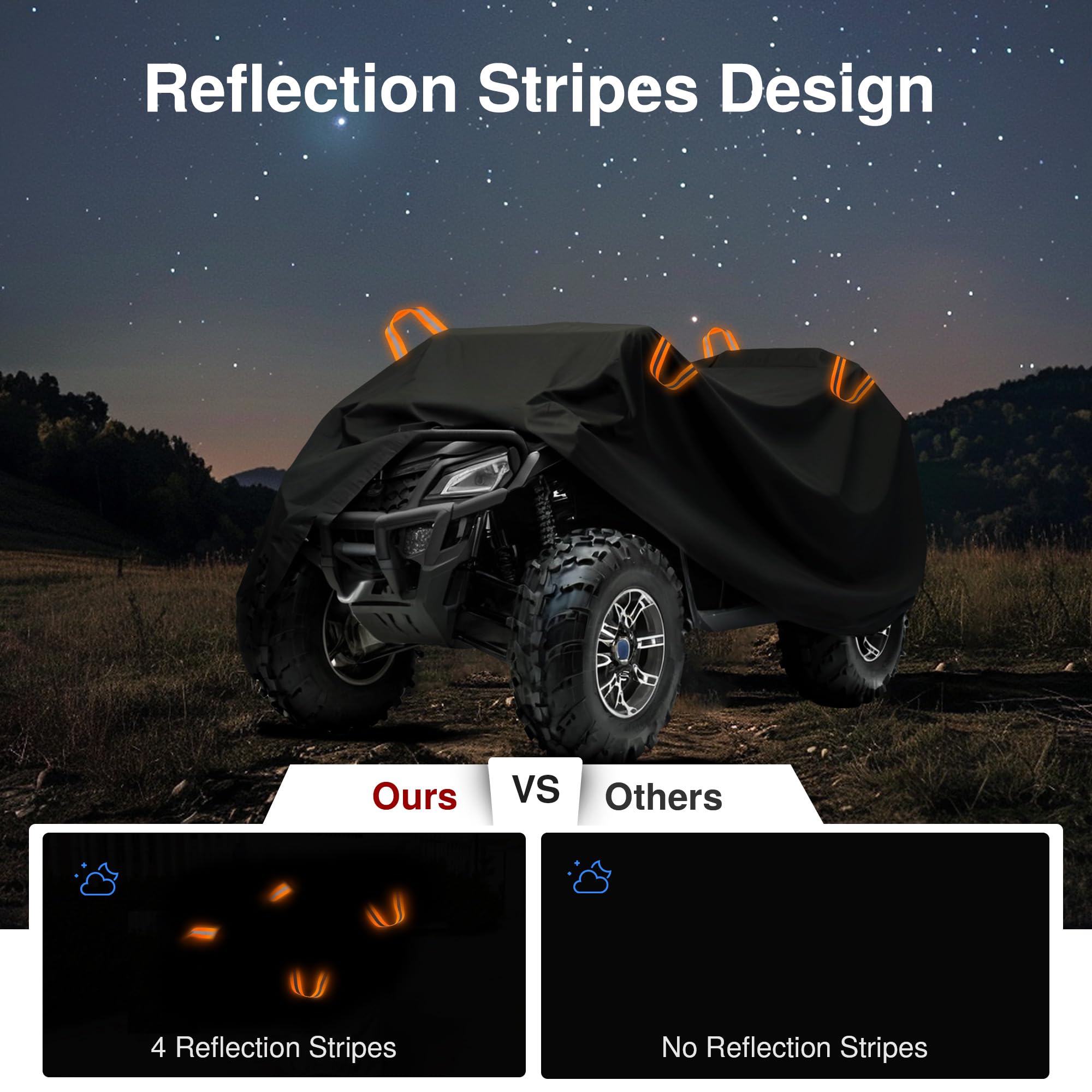 Puroma ATV Cover, XL 82.7'' Waterproof Outdoor Heavy Duty 4 Wheeler Quad Proof All Season UV Protection for Polaris, Sportsman,