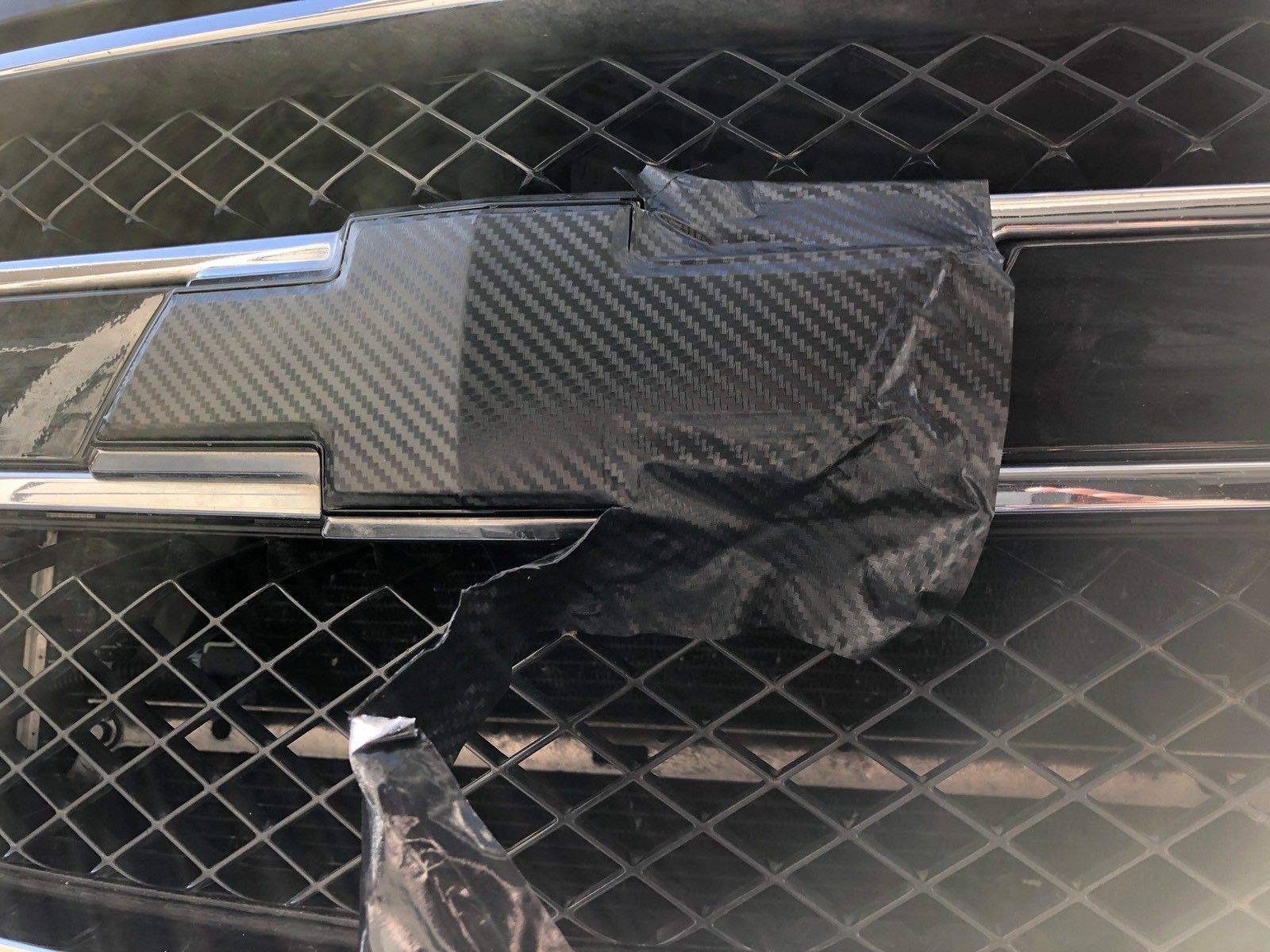 LZLRUN Compatible with Bowtie Logo Wrap Stickers Cut-Your-Own Emblem Overlay DIY Decals for Chevy (11.8 Inch x 4 Inch) (Black Ca