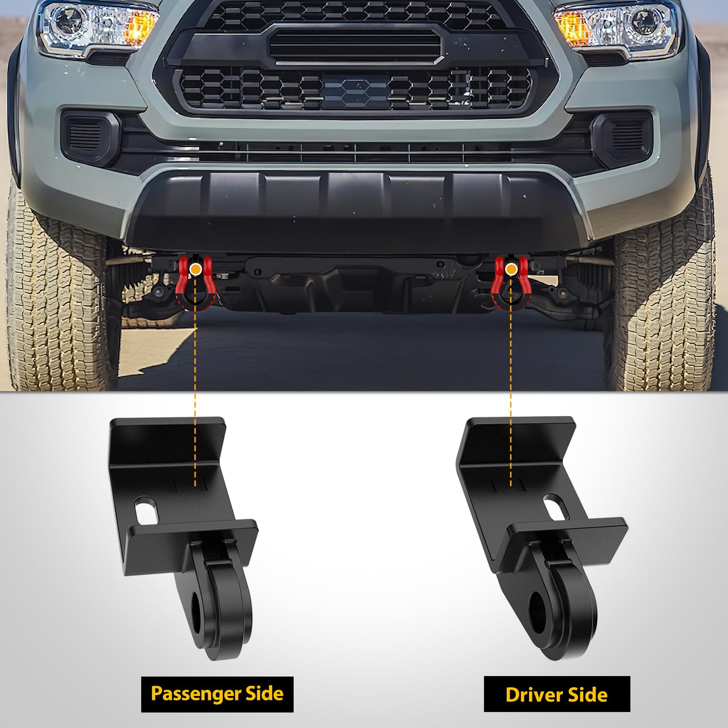 Nilight 2 Pack Demon Front Tow Hook Mounting Bracket Compatible with 2009-2013 2014 2015 2016 2017 2018 2019 2020 2021 2022 2023