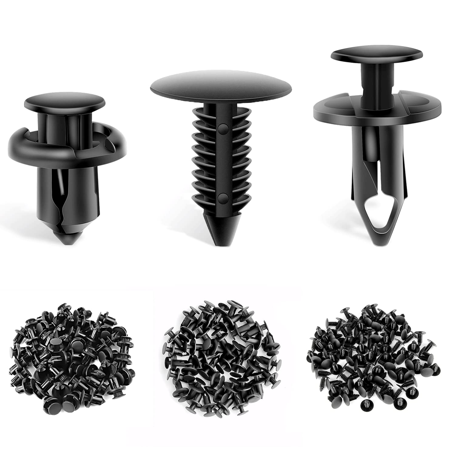 GOOACC GRC-18 100PCS 7mm 8mm 10mm Nylon Push Expansion Screws Replacement Kit,Bumper Fastener Rivet Clips GM 21030249 Ford N8073