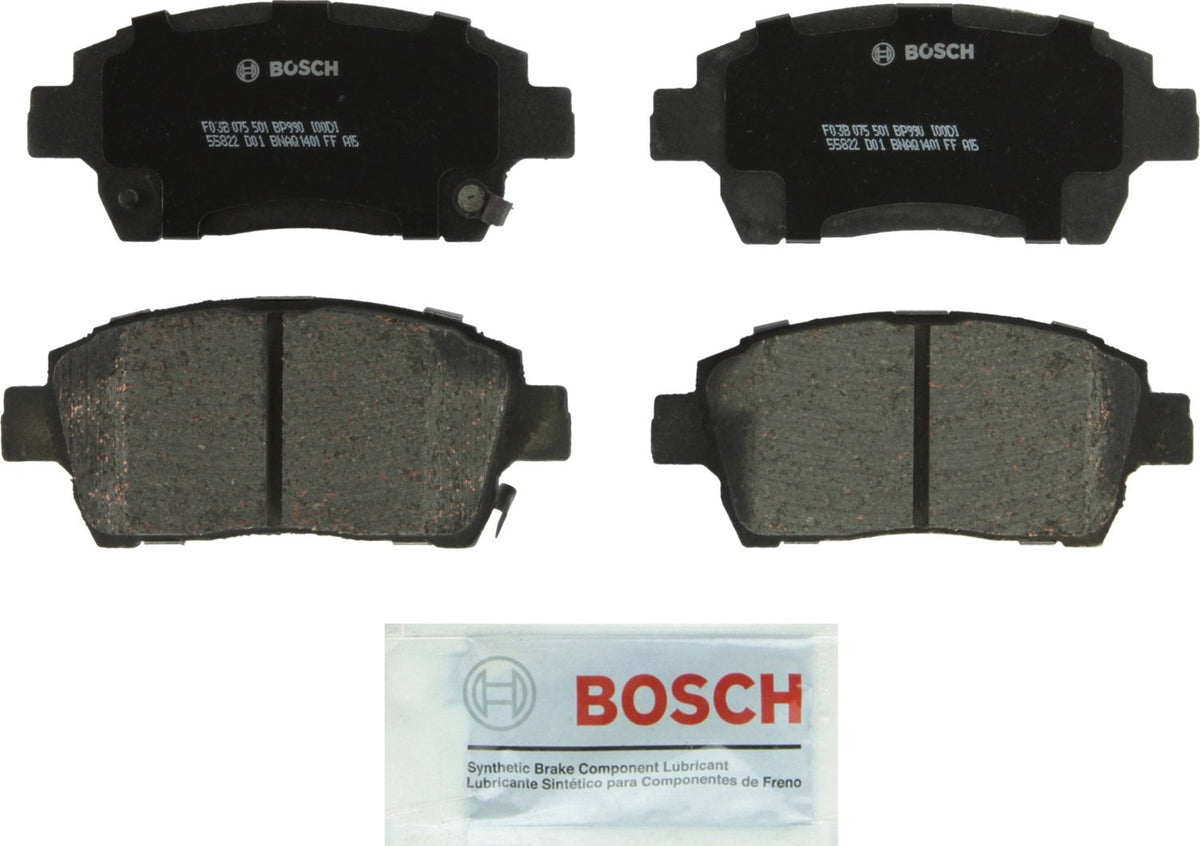 BOSCH BP990 QuietCast Premium Organic Disc Brake Pad Set - Compatible With Select Scion iQ, xA, xB; Toyota Echo, MR2 Spyder, Pri